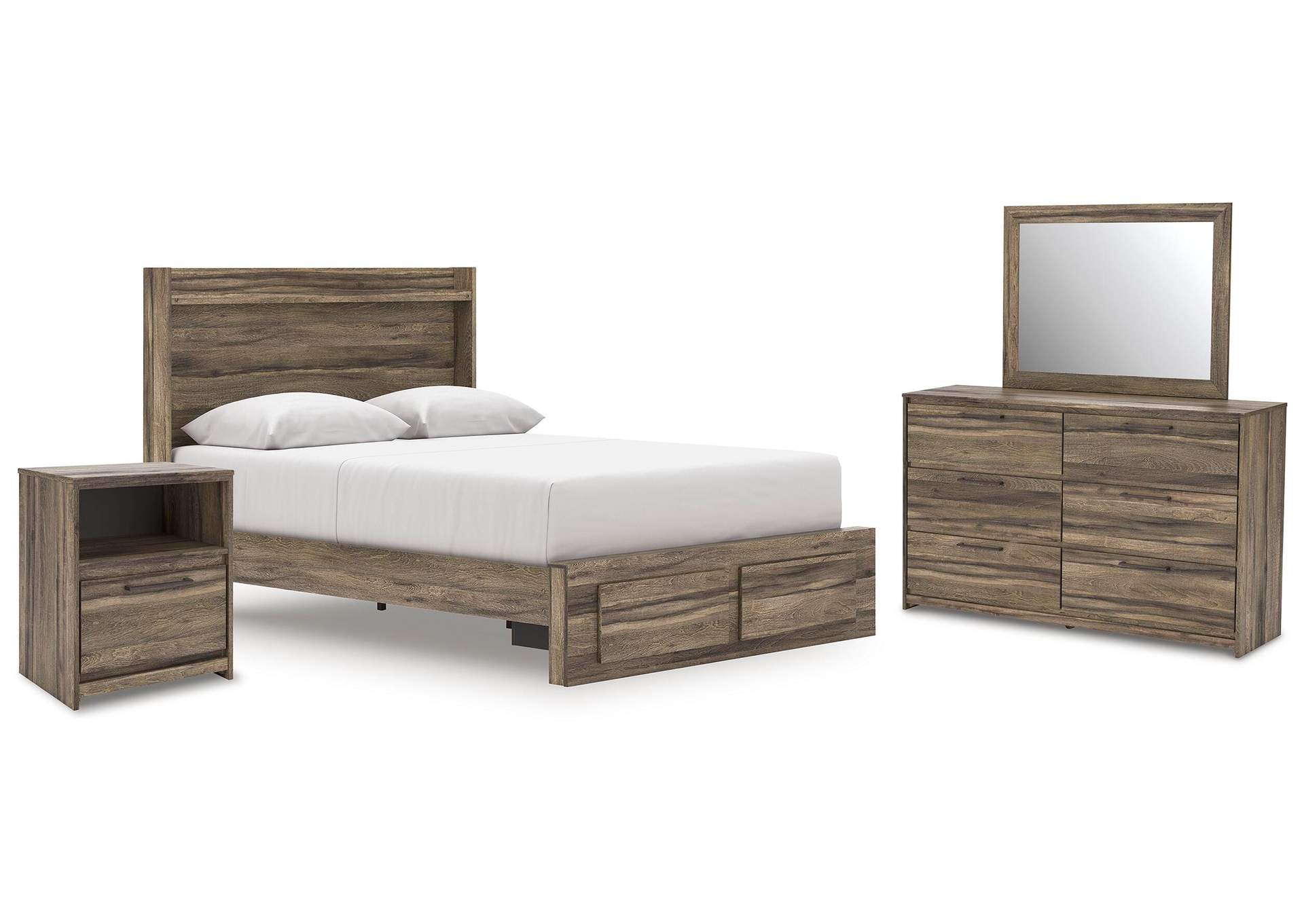 Elbrim Queen Panel Storage Bed, Dresser, Mirror and Nightstand image 1