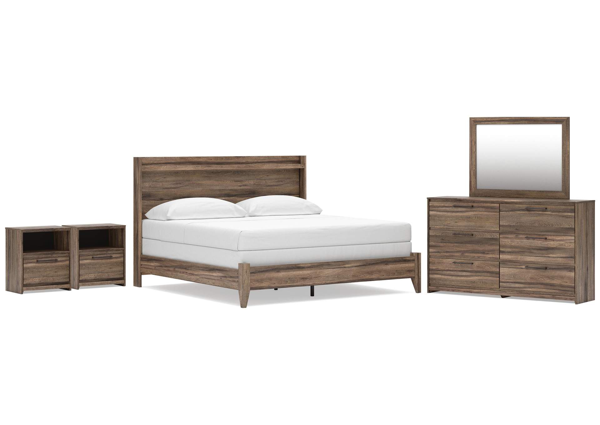 Elbrim King Panel Bed, Dresser, Mirror and 2 Nightstands image 1