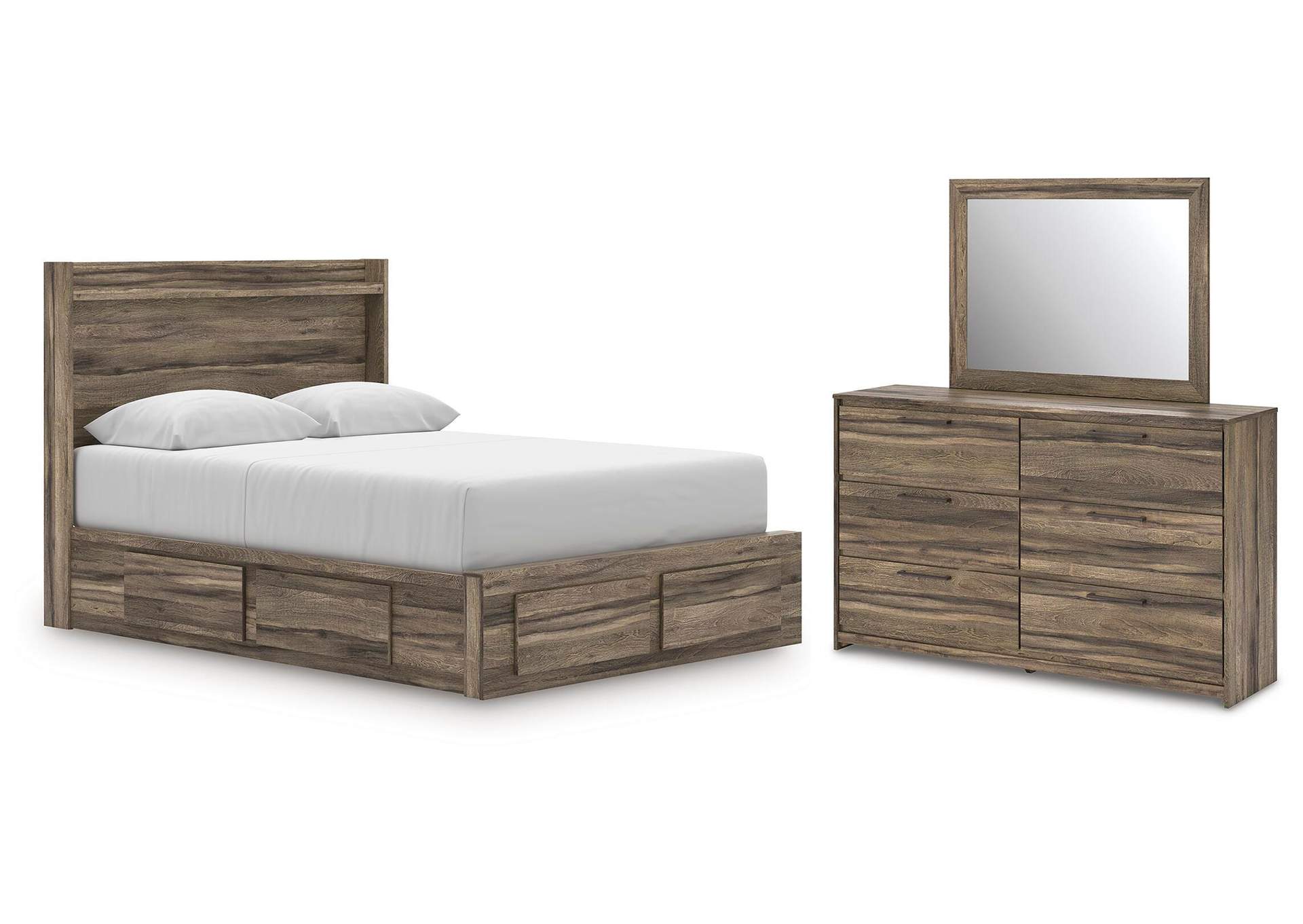 Elbrim Queen Panel Storage Bed, Dresser and Mirror image 1
