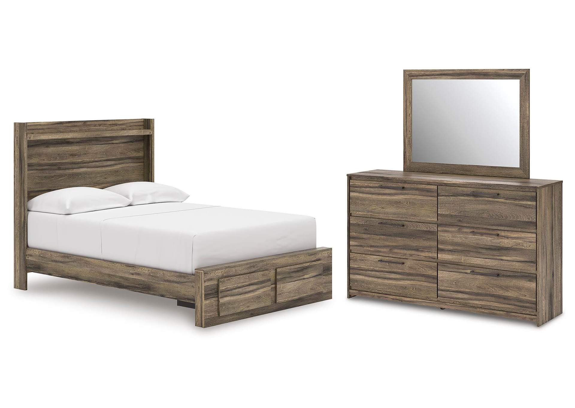 Elbrim Full Panel Storage Bed, Dresser and Mirror image 1