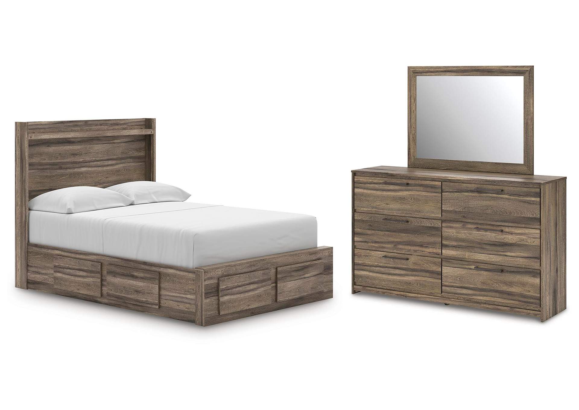 Elbrim Full Panel Storage Bed, Dresser and Mirror image 1
