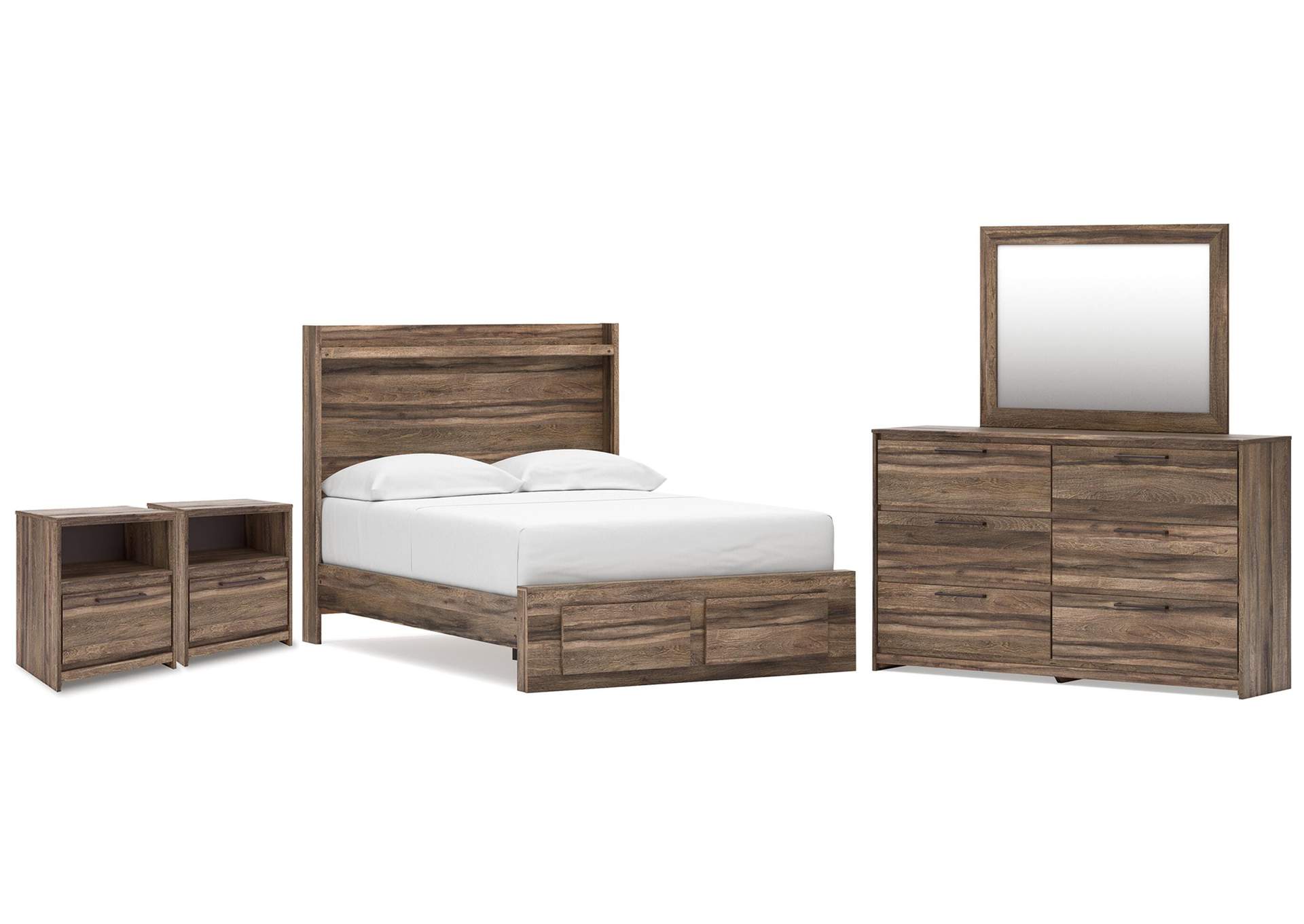 Elbrim Full Panel Storage Bed, Dresser, Mirror and 2 Nightstands image 1