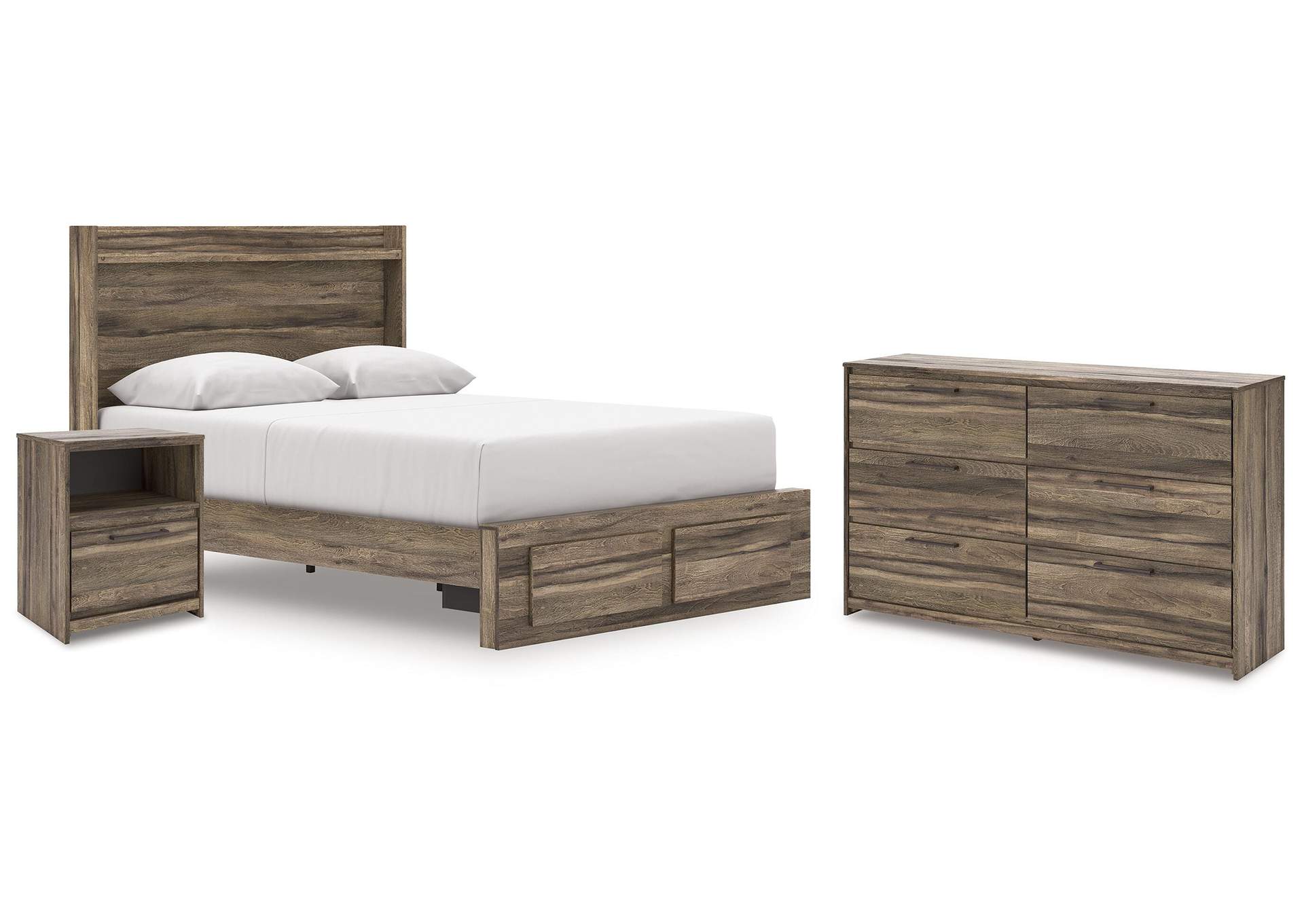 Elbrim Queen Panel Storage Bed, Dresser and Nightstand image 1