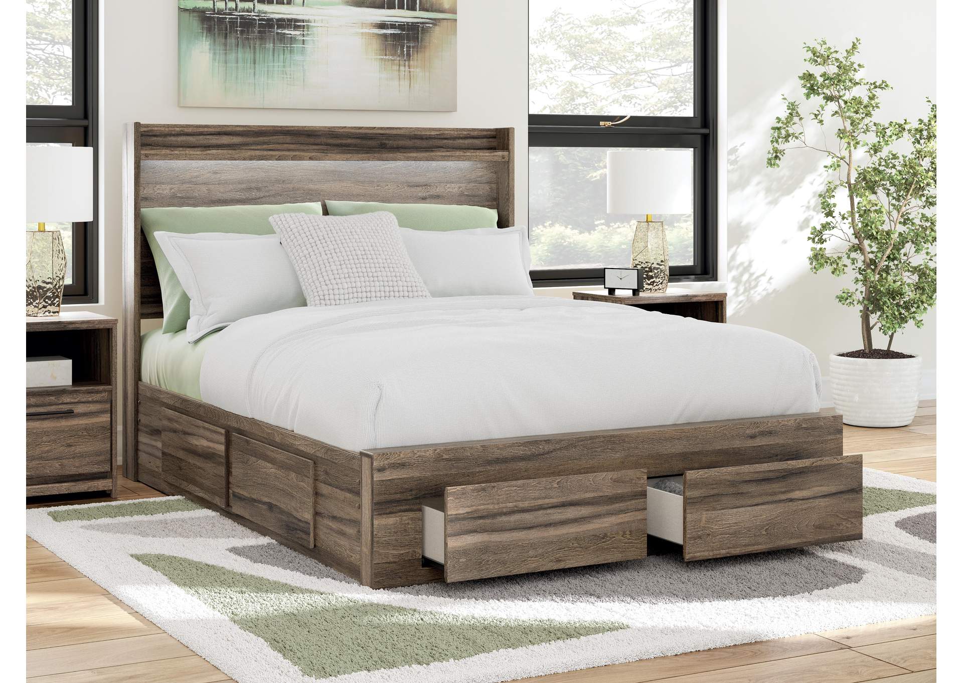 Elbrim Queen Panel Storage Bed, Dresser and Mirror image 11