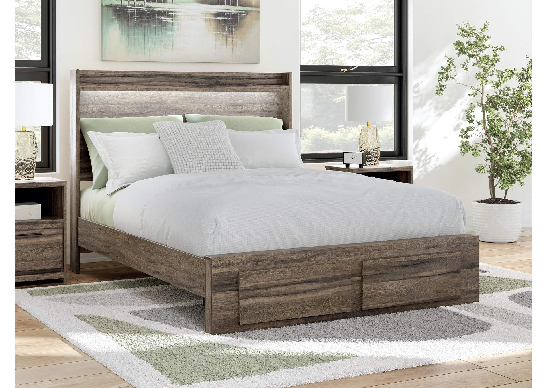 Elbrim Queen Panel Storage Bed, Dresser and Mirror image 10
