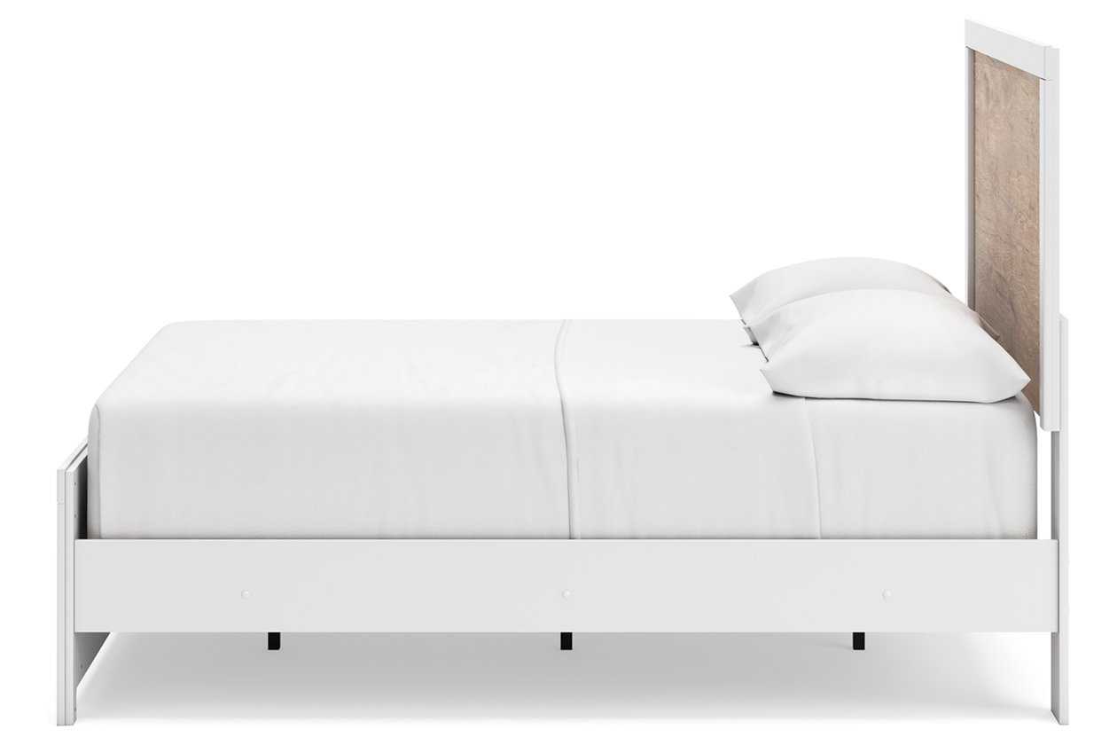 Charbitt Full Panel Bed with Mirrored Dresser, Chest and 2 Nightstands