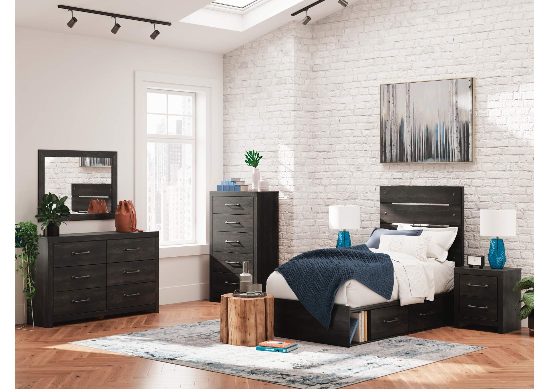 Hollivern Twin Panel Bed with Storage image 14
