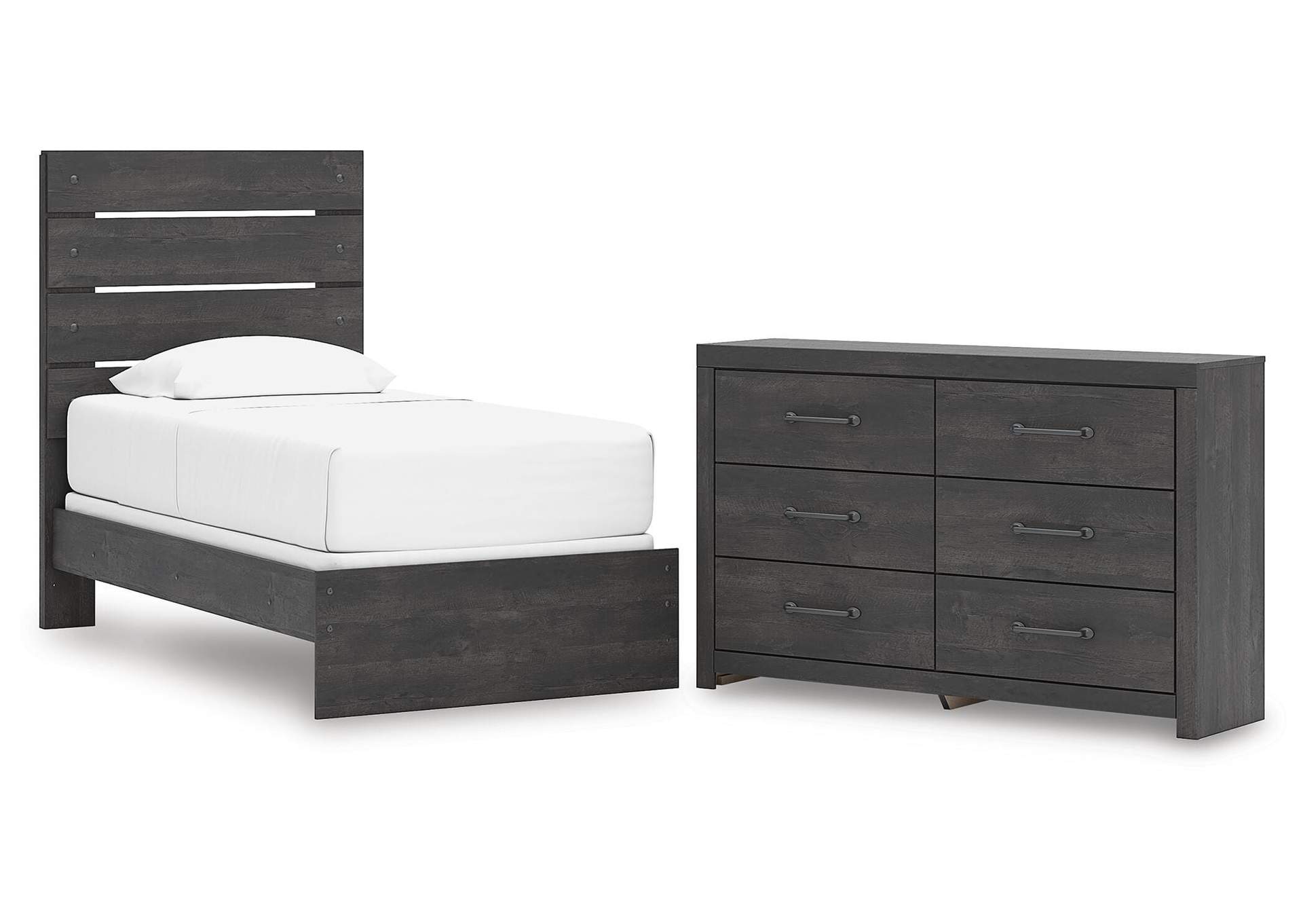 Delmorta Twin Panel Bed and Dresser image 1