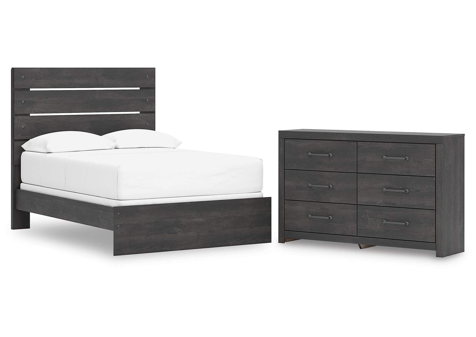 Delmorta Full Panel Bed and Dresser image 1