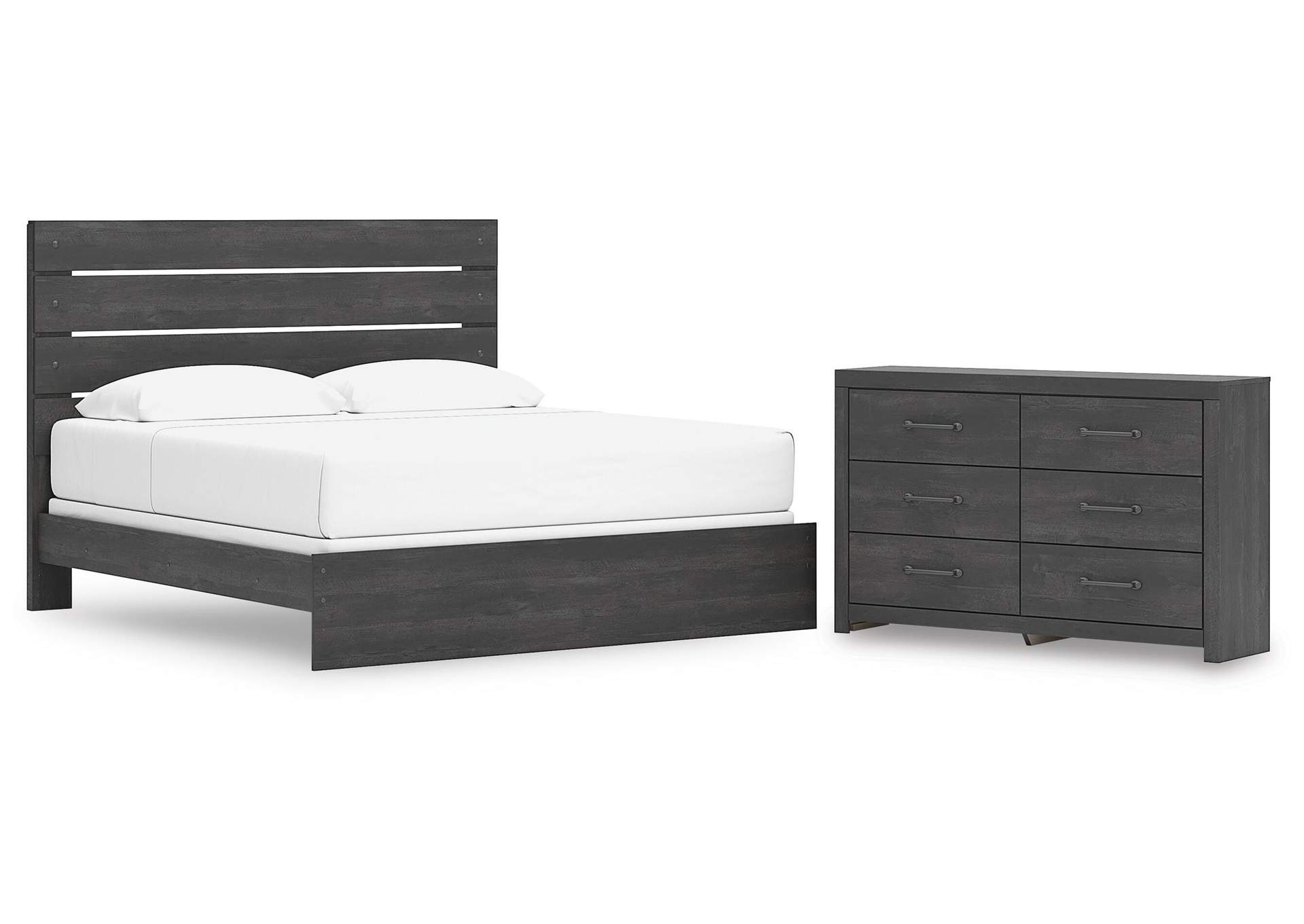 Delmorta King Panel Bed and Dresser image 1