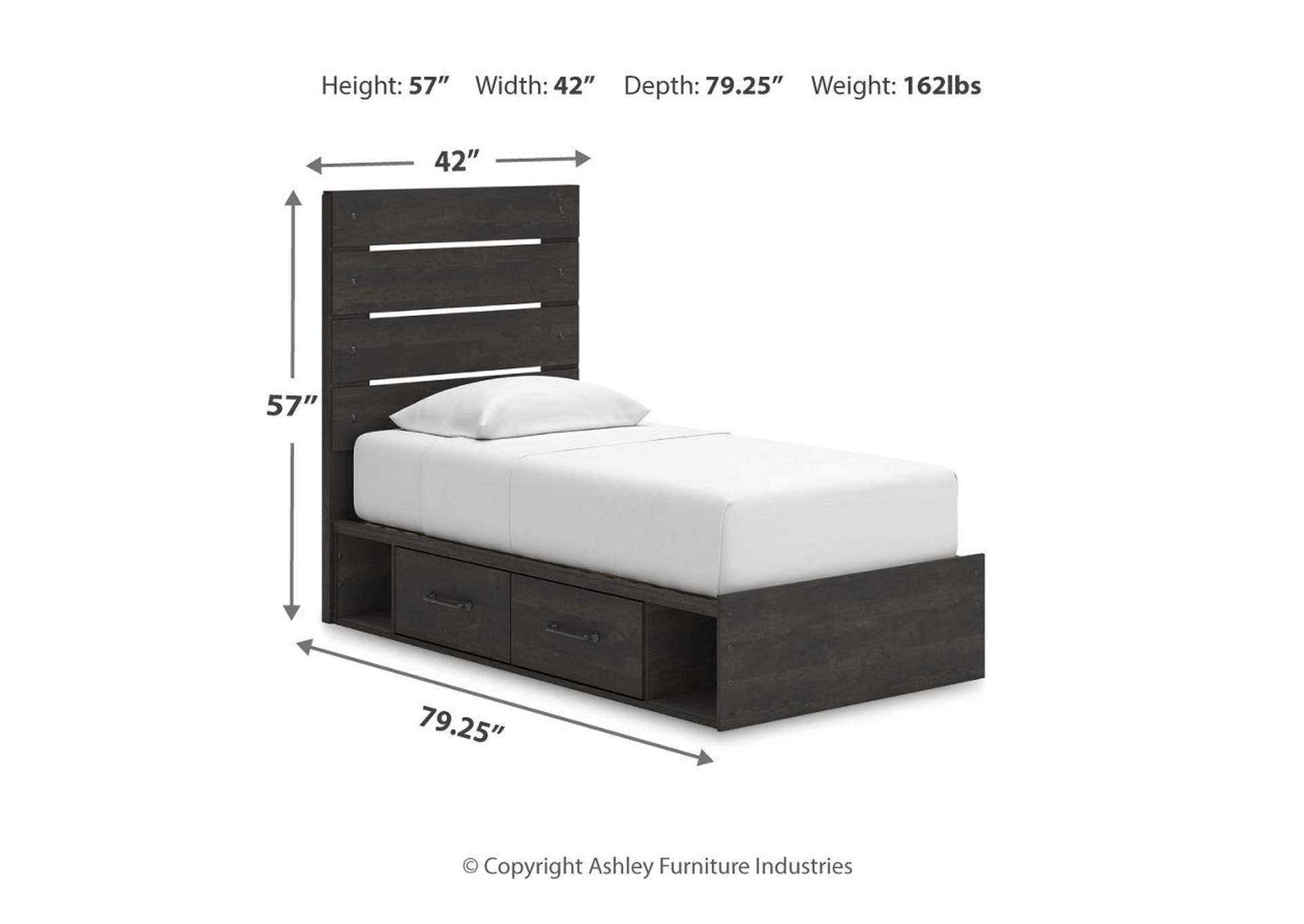 Delmorta Twin Panel Storage Bed with Mirrored Dresser and Nightstand image 20