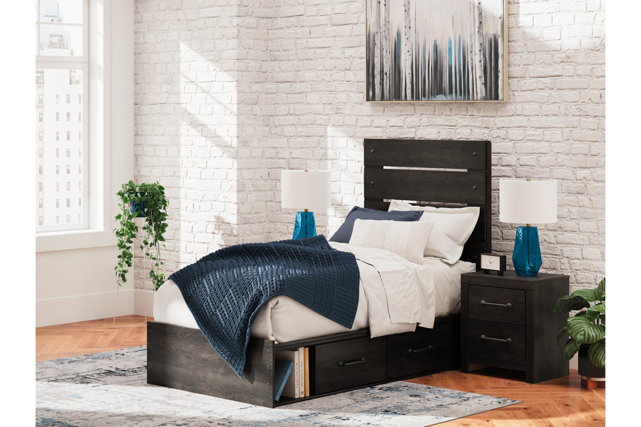 Hollivern Twin Panel Bed with Storage