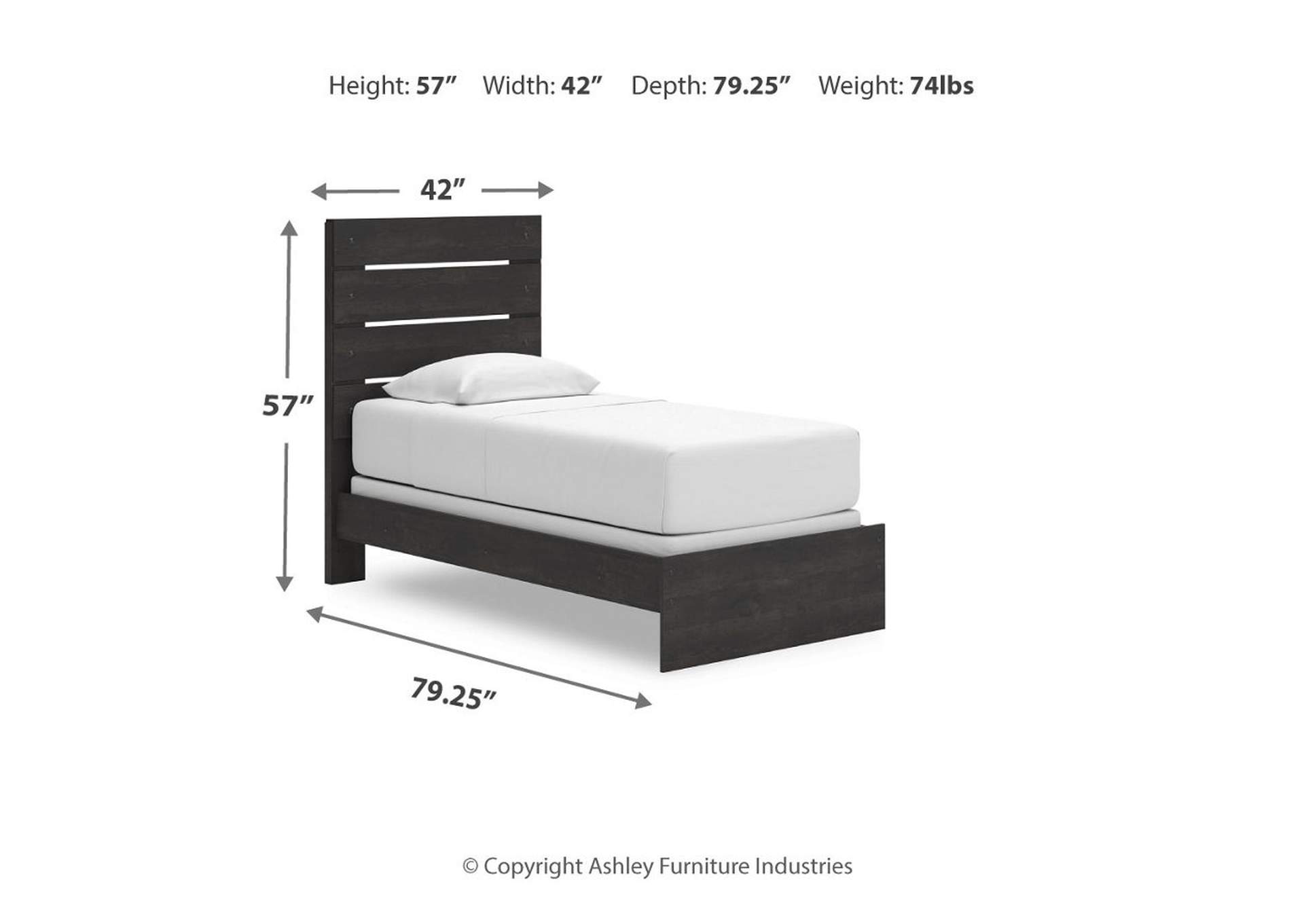 Delmorta Twin Panel Bed with Mirrored Dresser and Chest image 13