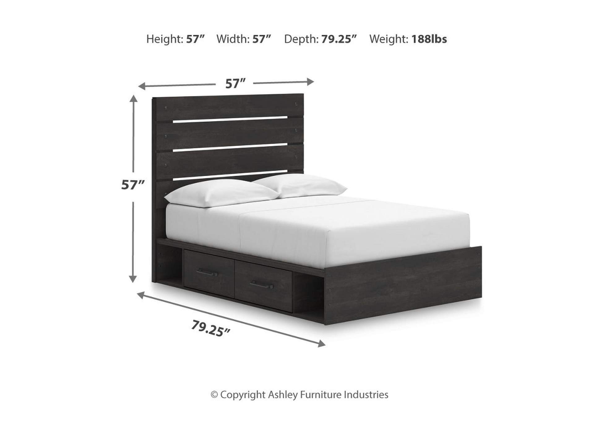 Delmorta Full Panel Bed with Storage with Mirrored Dresser and Chest image 11