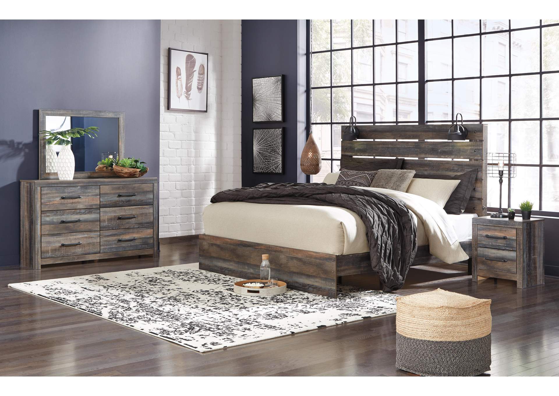 Drystan King Panel Bed with Dresser and Nightstand image 8