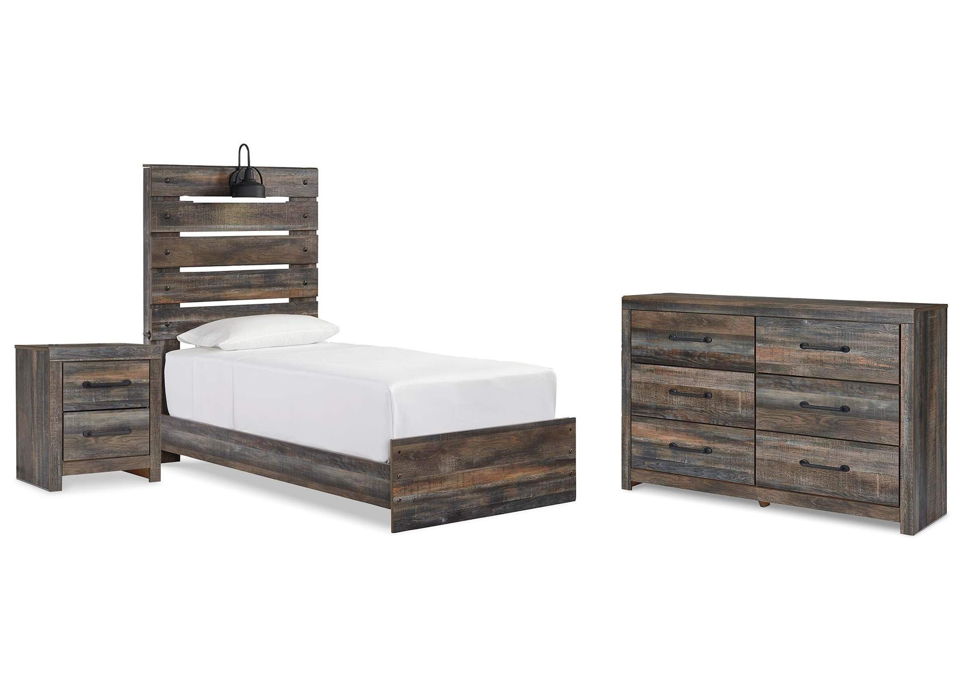 Drystan Twin Panel Bed with Dresser and Nightstand image 1