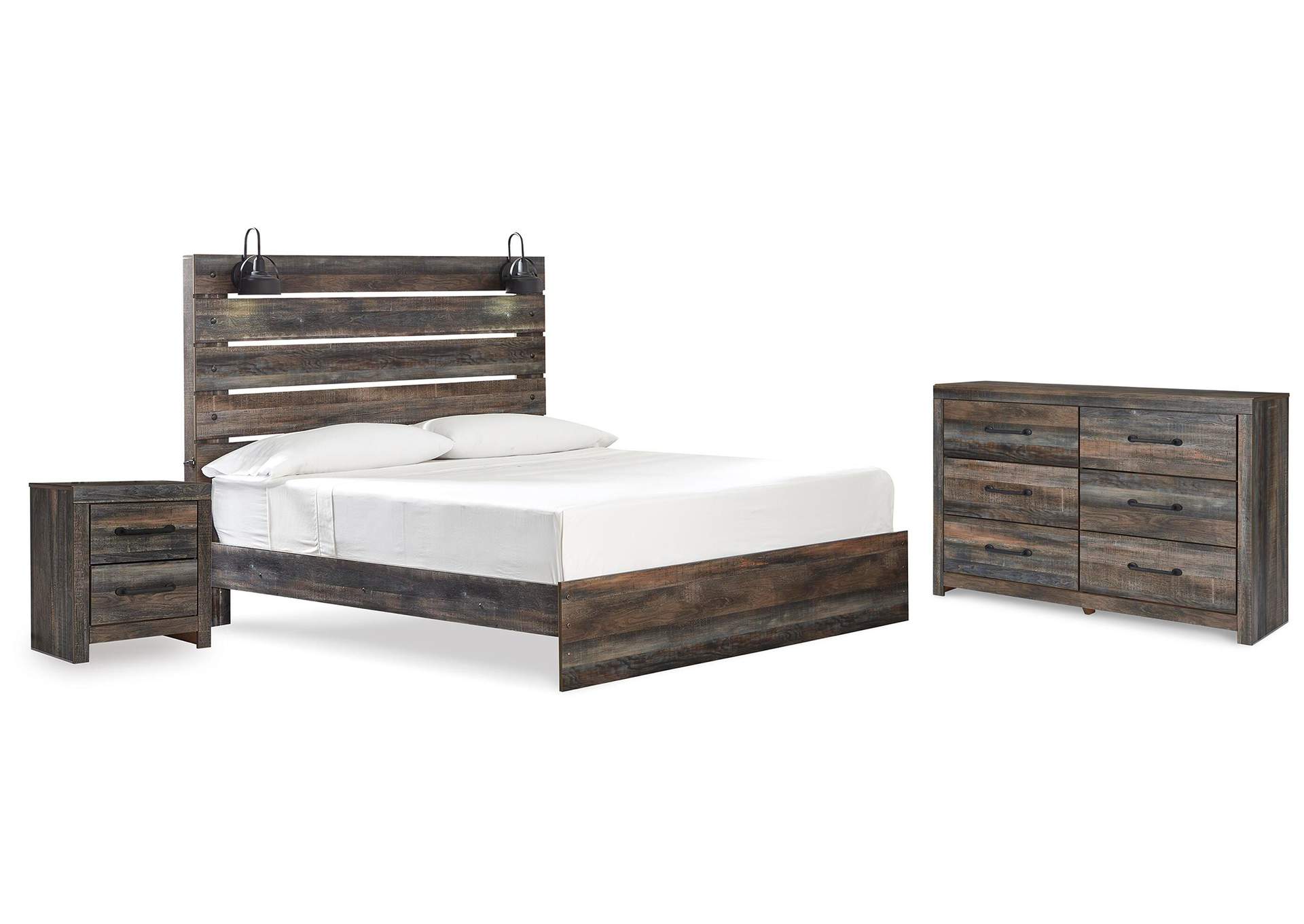 Drystan King Panel Bed with Dresser and Nightstand image 1