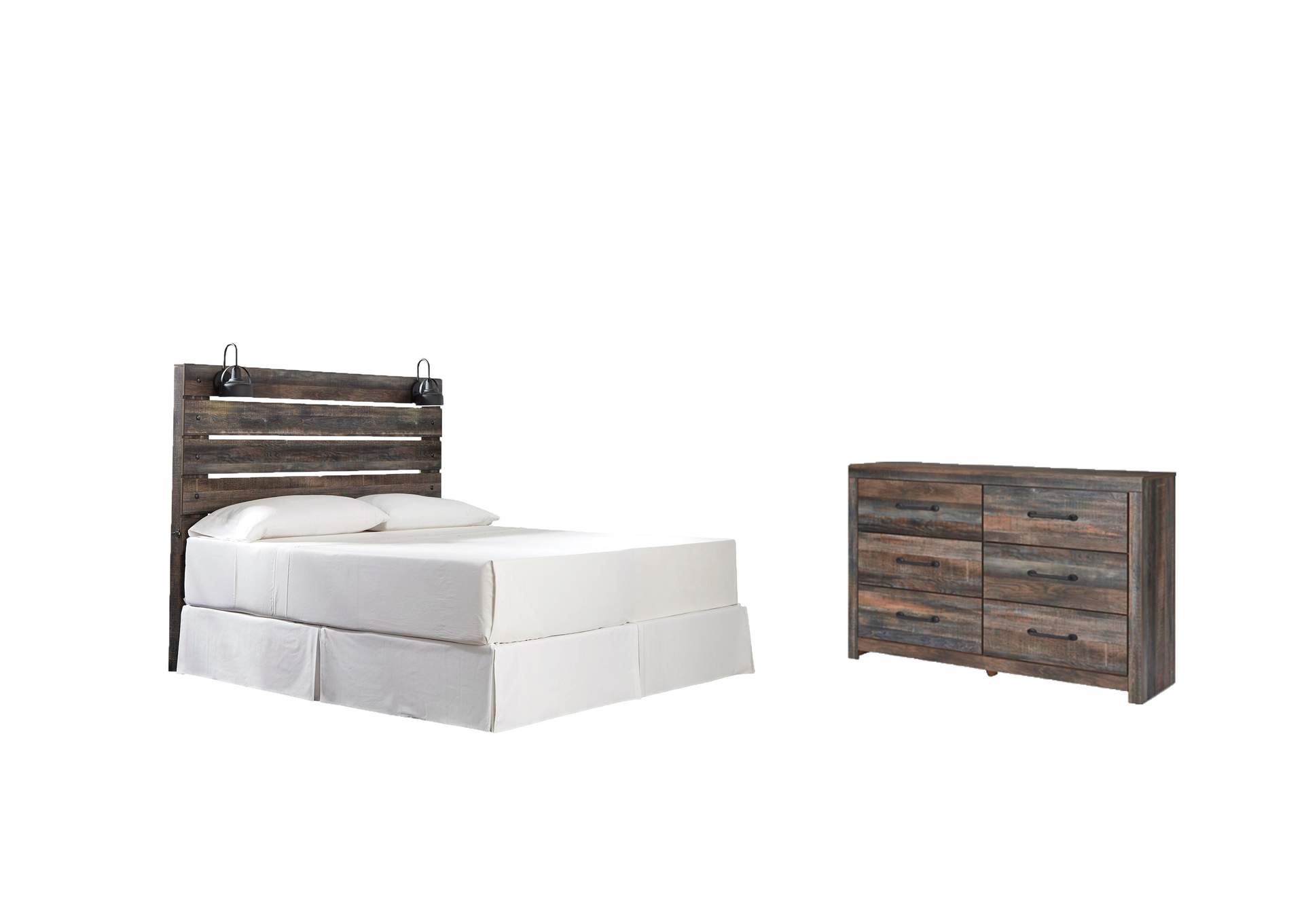 Drystan King Panel Headboard Bed with Dresser image 1