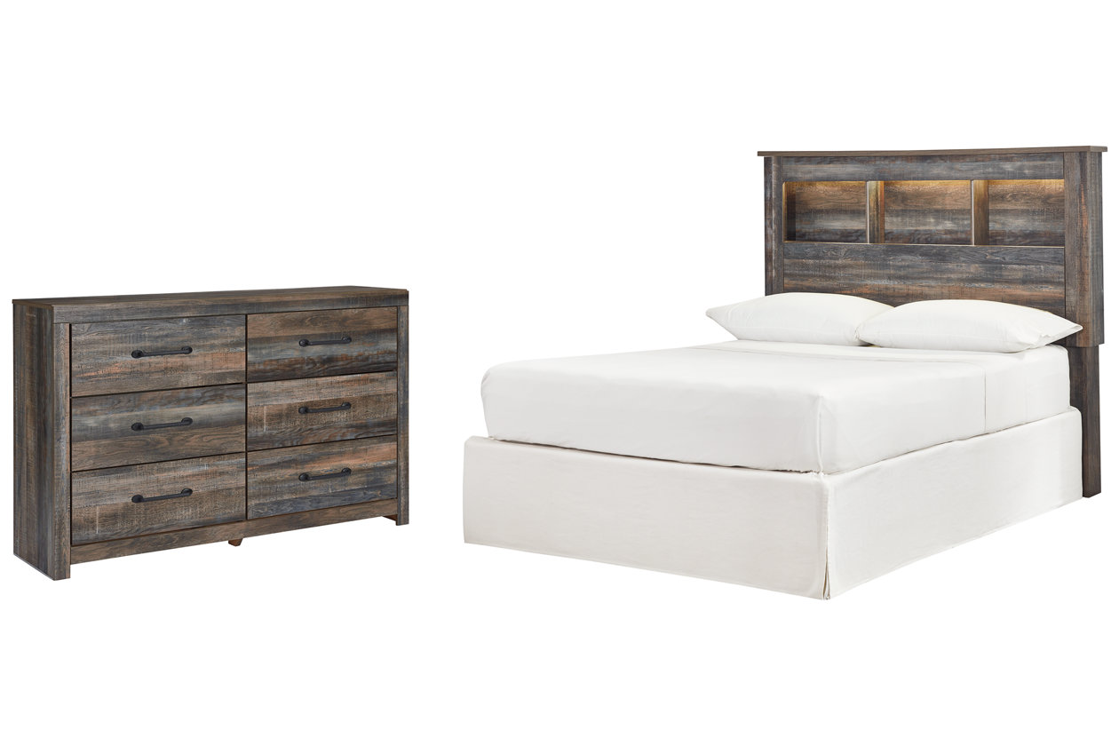 Drystan Full Bookcase Headboard Bed with Dresser