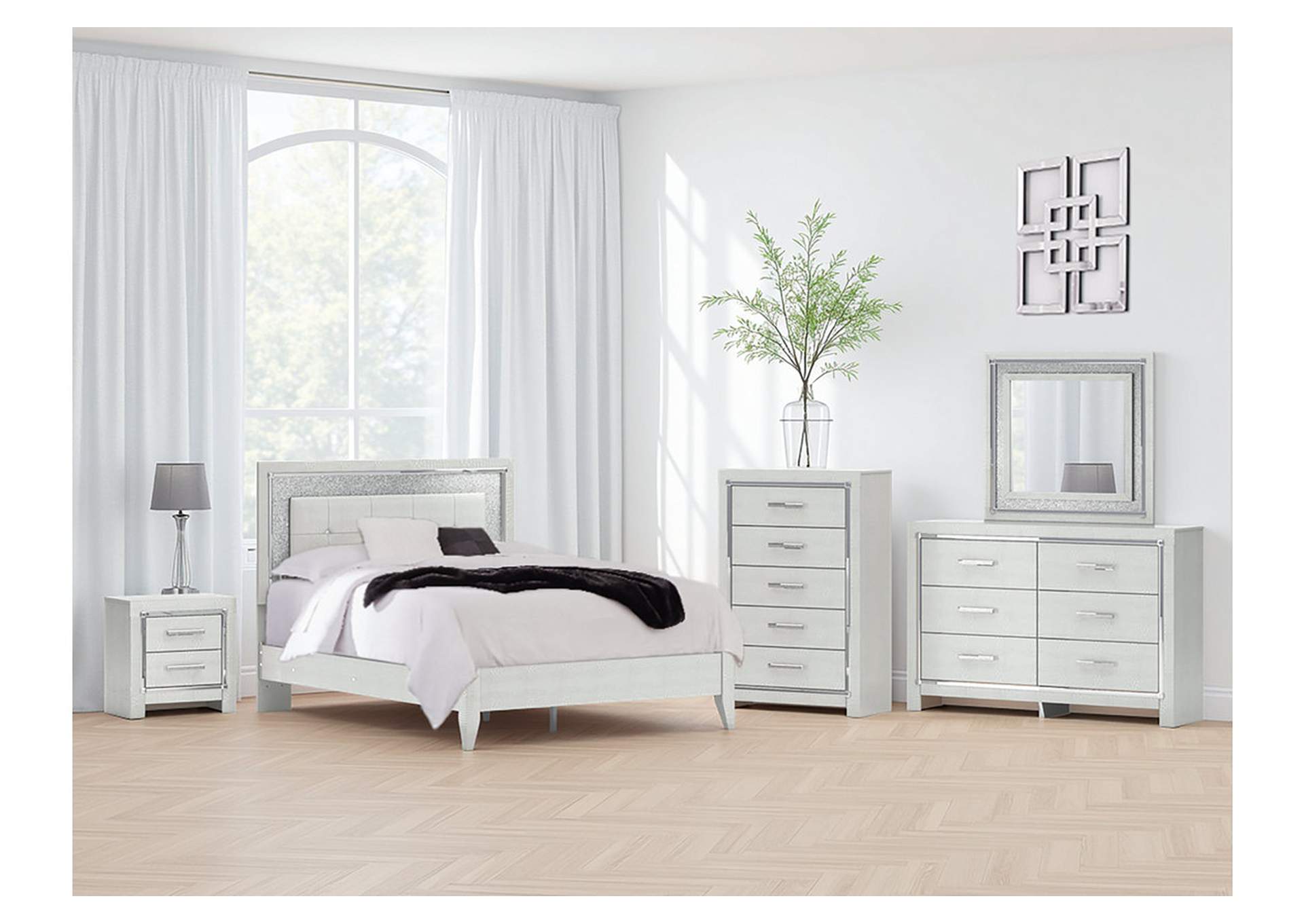 Zyniden Queen Upholstered Panel Bed image 2