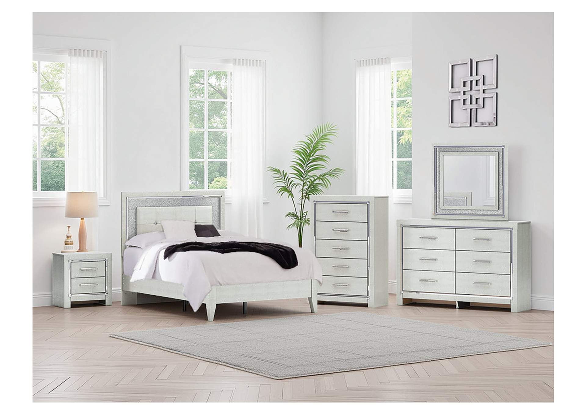 Zyniden Full Upholstered Panel Bed image 3