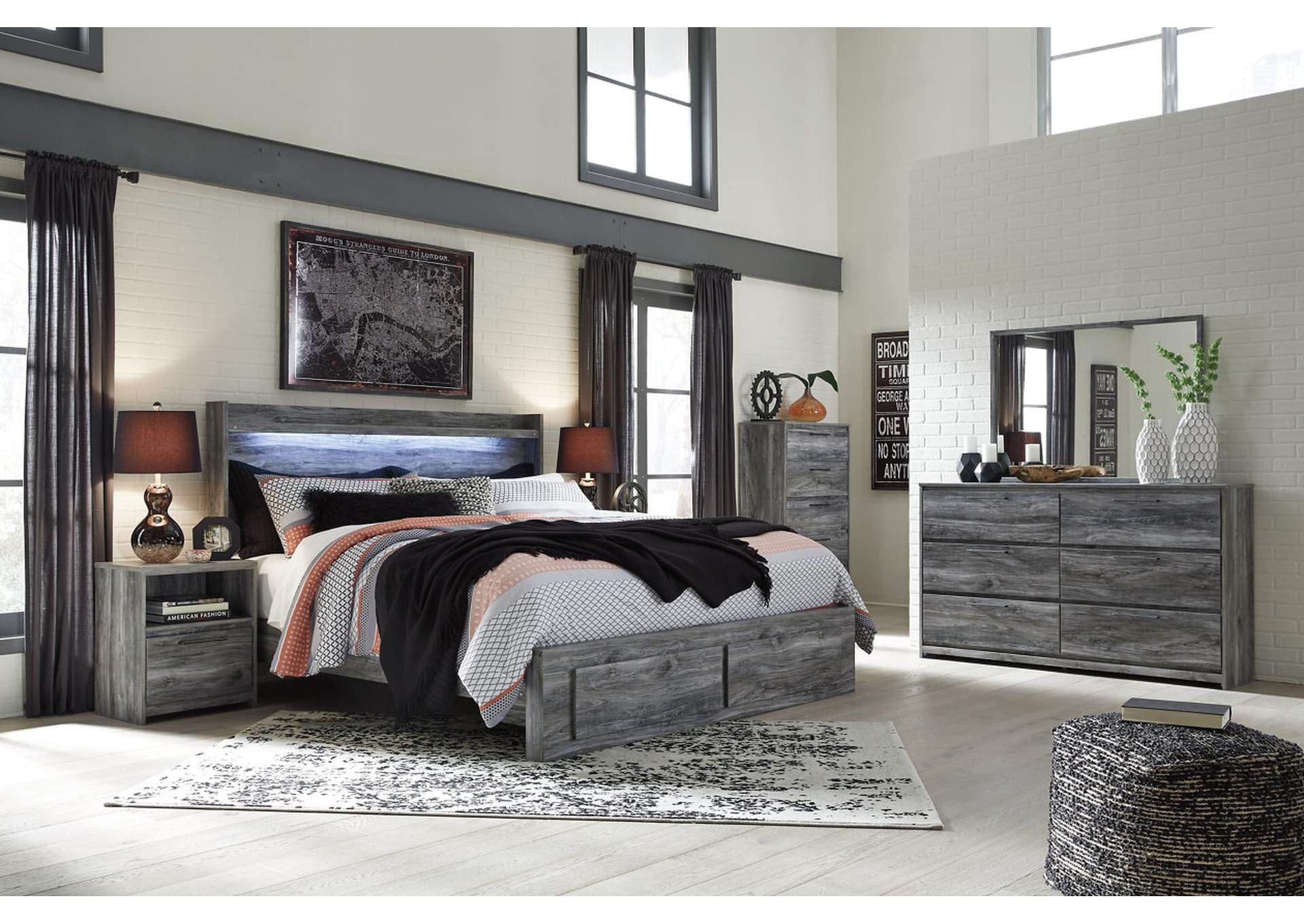 Baystorm King Panel Bed with 2 Storage Drawers image 6