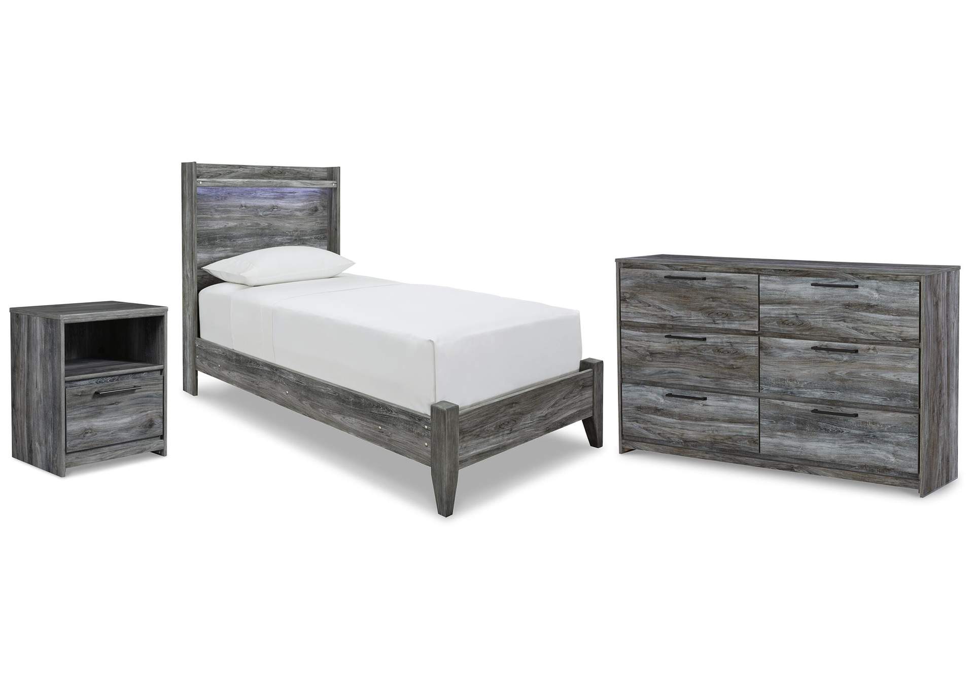 Baystorm Twin Panel Bed with Dresser and Nightstand image 1
