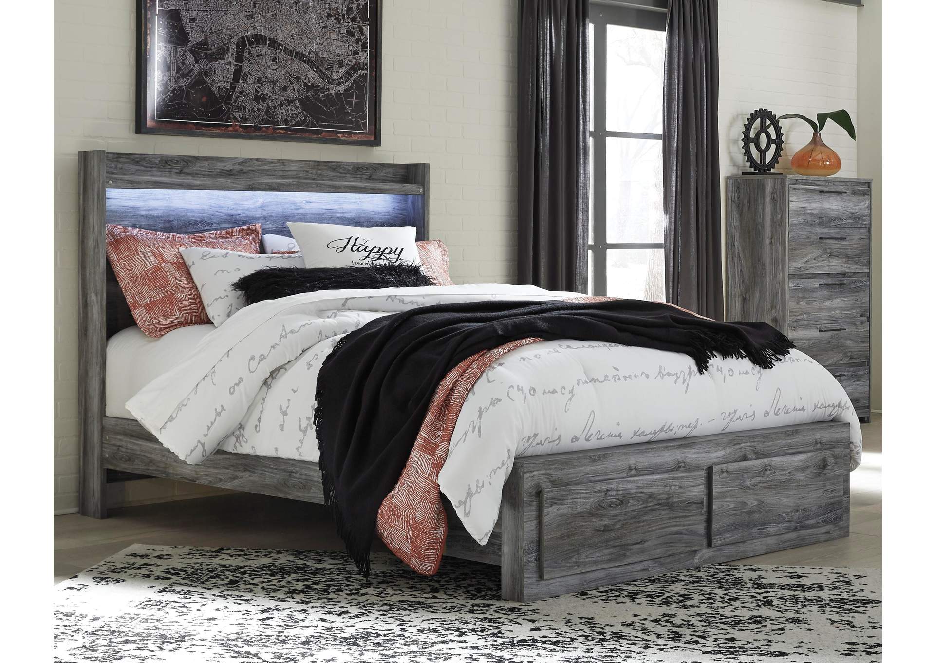 Baystorm Queen Panel Bed with 2 Storage Drawers and Chest image 6