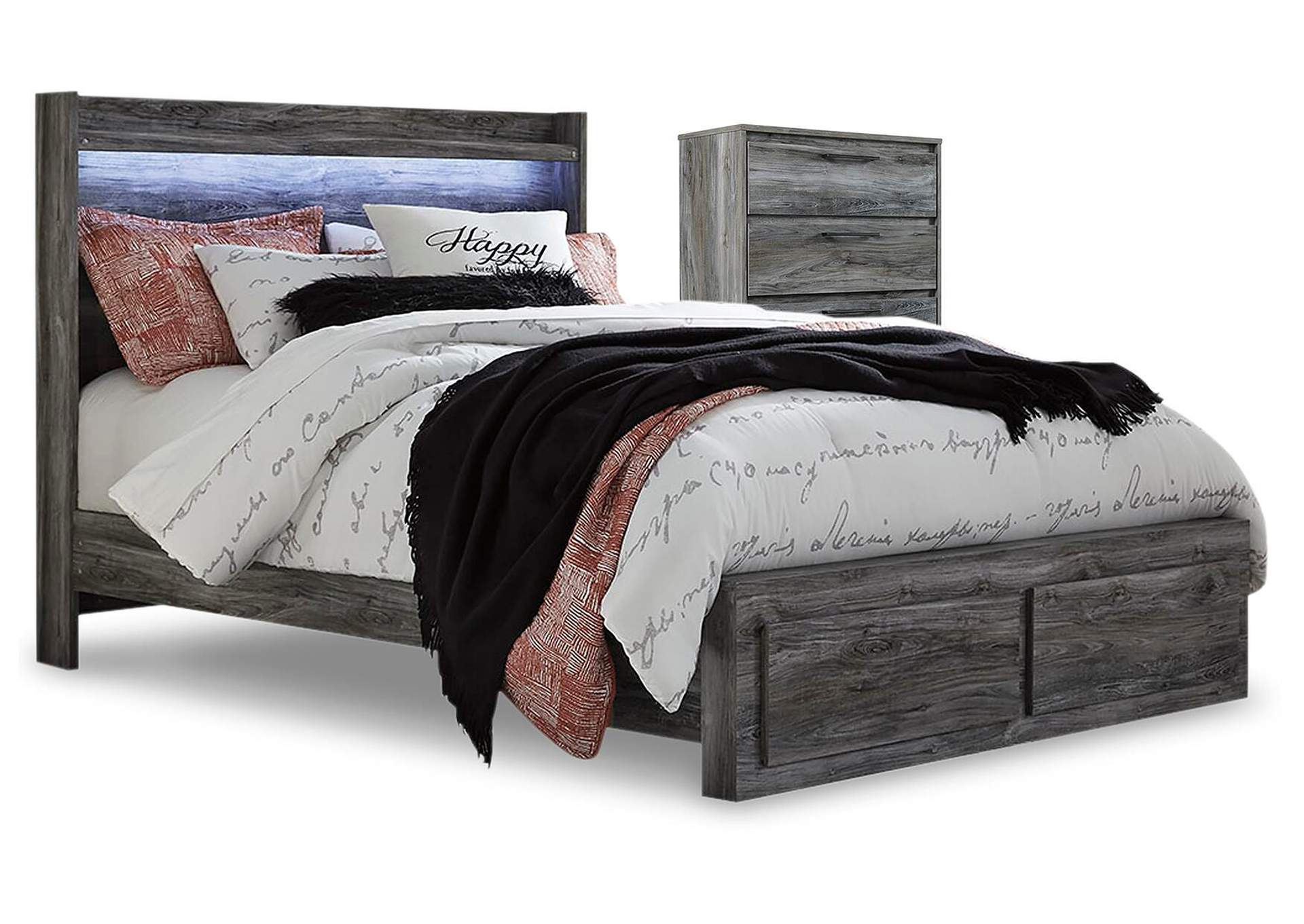 Baystorm Queen Panel Bed with 2 Storage Drawers and Chest image 1