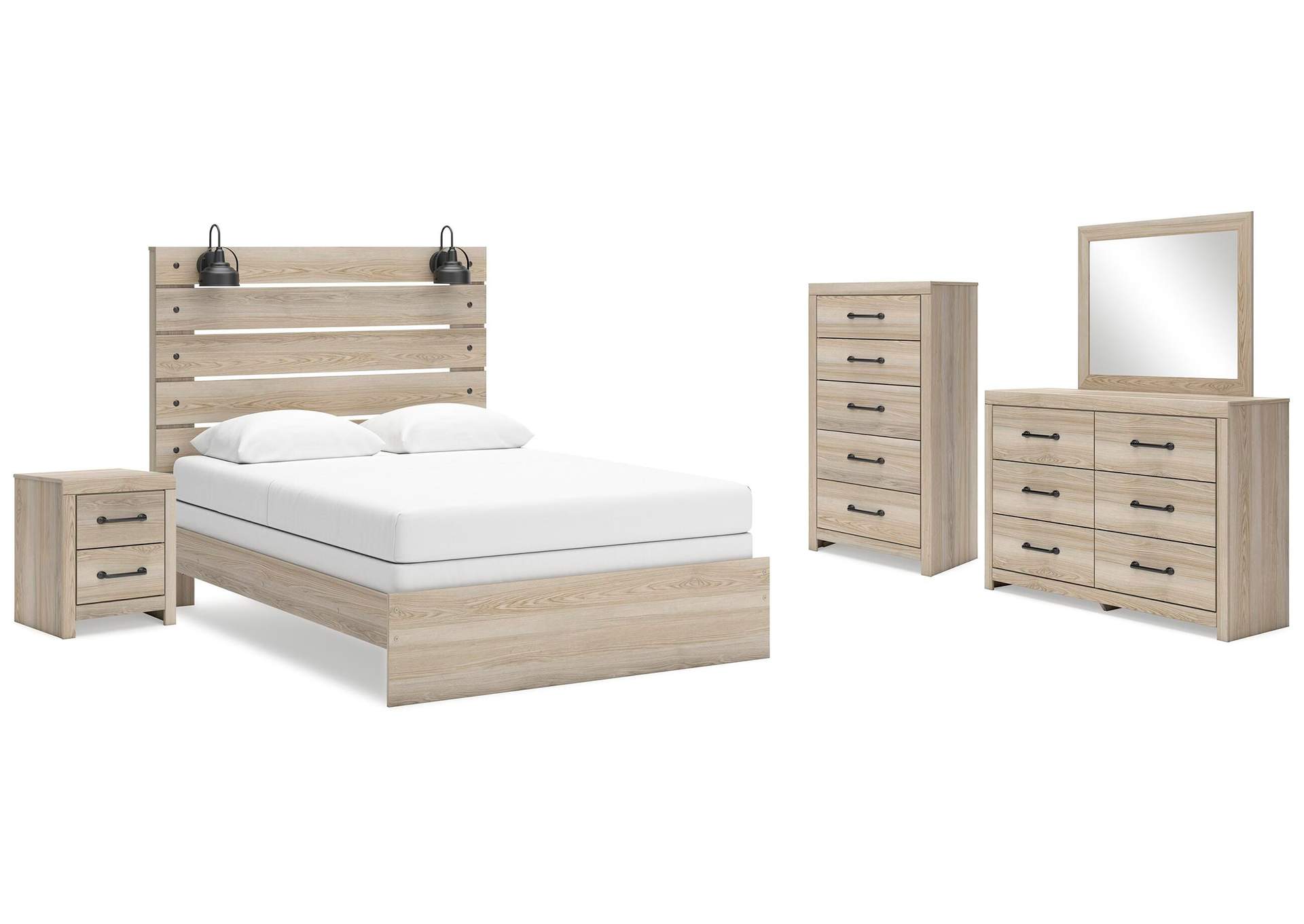 Senbry Queen Panel Bed, Dresser, Mirror, Chest and Nightstand image 1