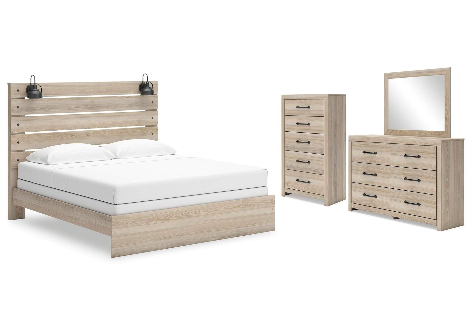 Senbry King Panel Bed, Dresser, Mirror and Chest image 1