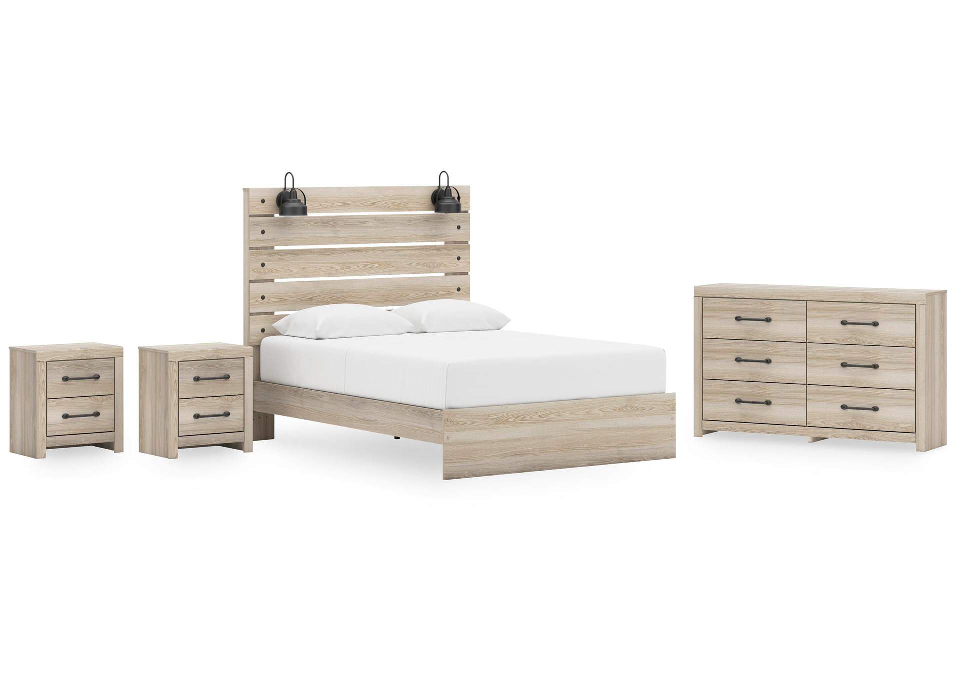 Senbry Queen Panel Bed with Dresser and 2 Nightstands image 1