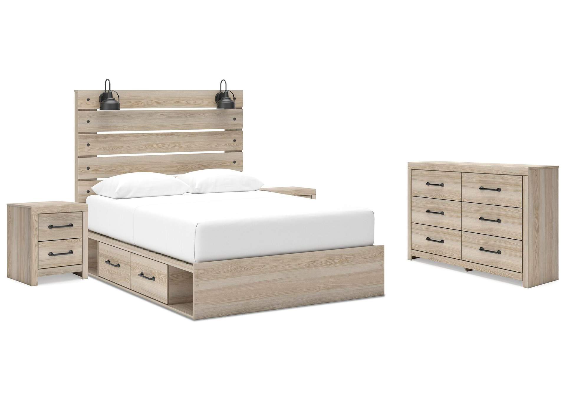 Senbry Queen Panel Bed with Dresser and 2 Nightstands image 1