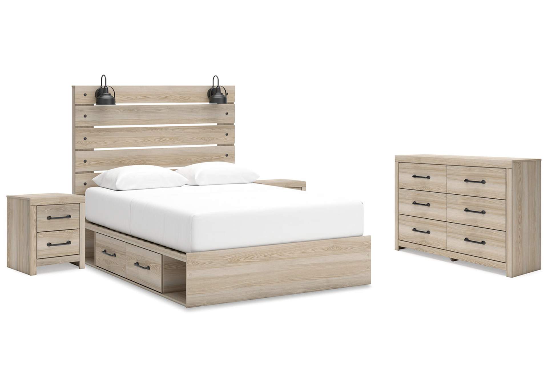 Senbry Queen Panel Bed with Dresser and 2 Nightstands image 1