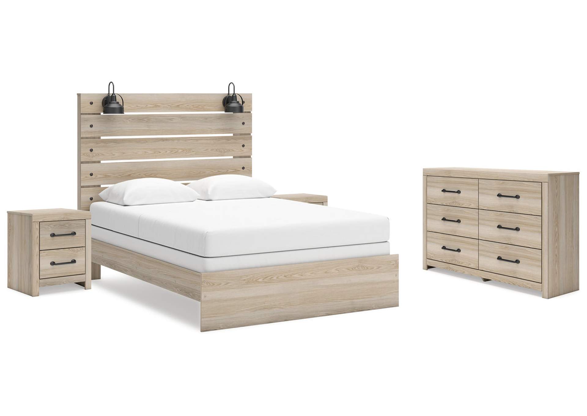 Senbry Queen Panel Bed with Dresser and 2 Nightstands image 1