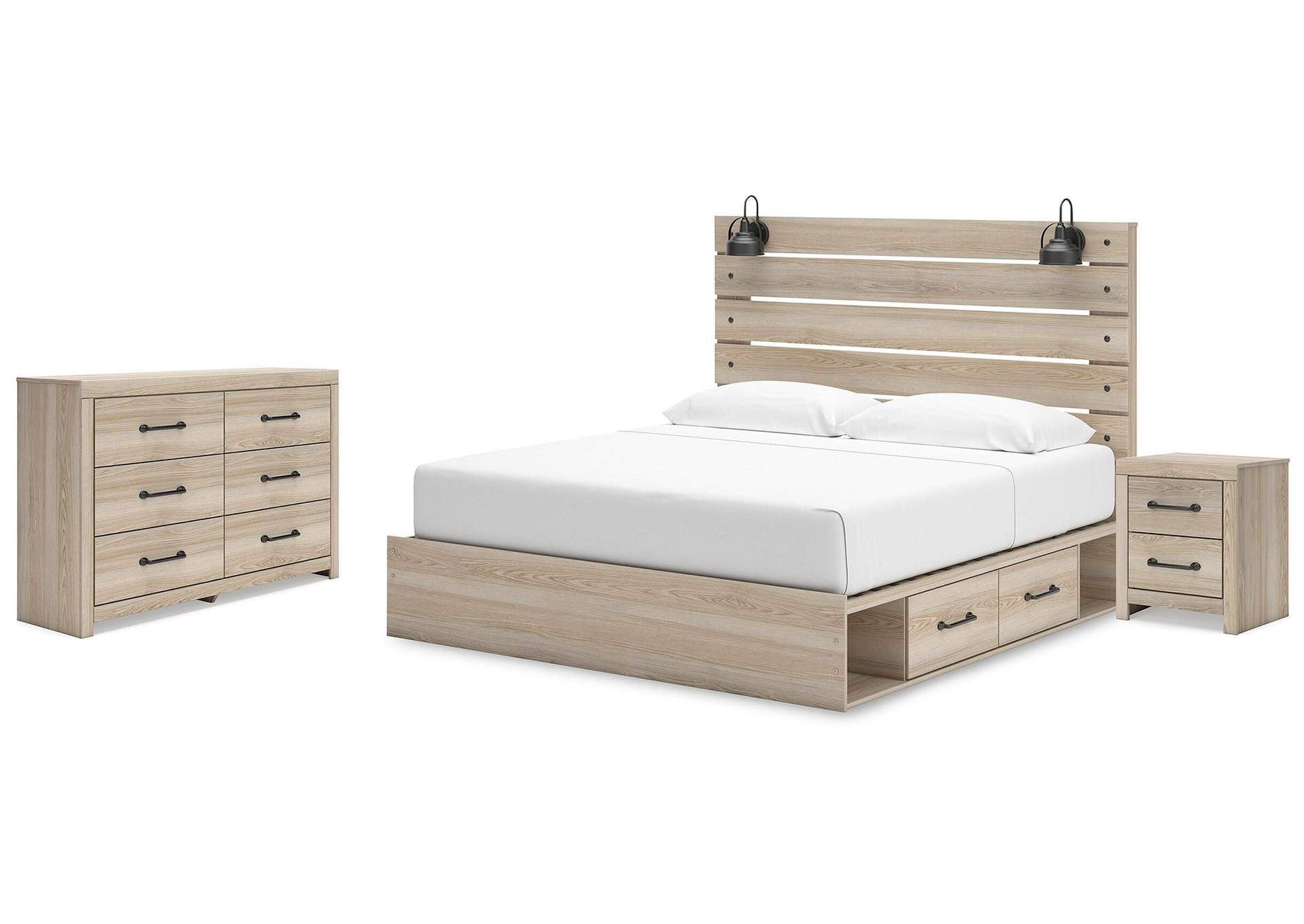 Senbry King Panel Bed with Dresser and Nightstand image 1