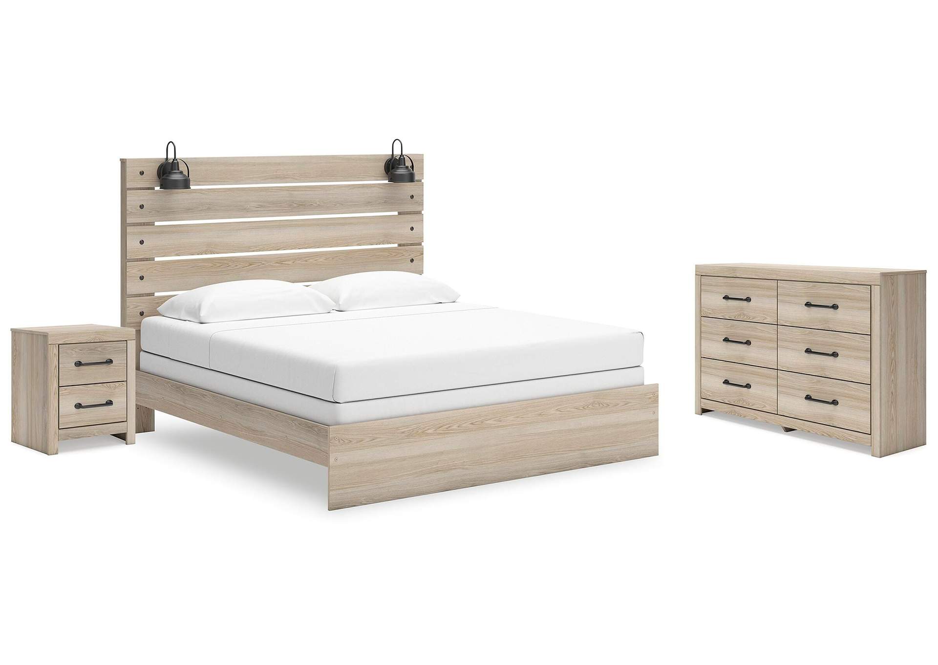 Senbry King Panel Bed with Dresser and Nightstand image 1