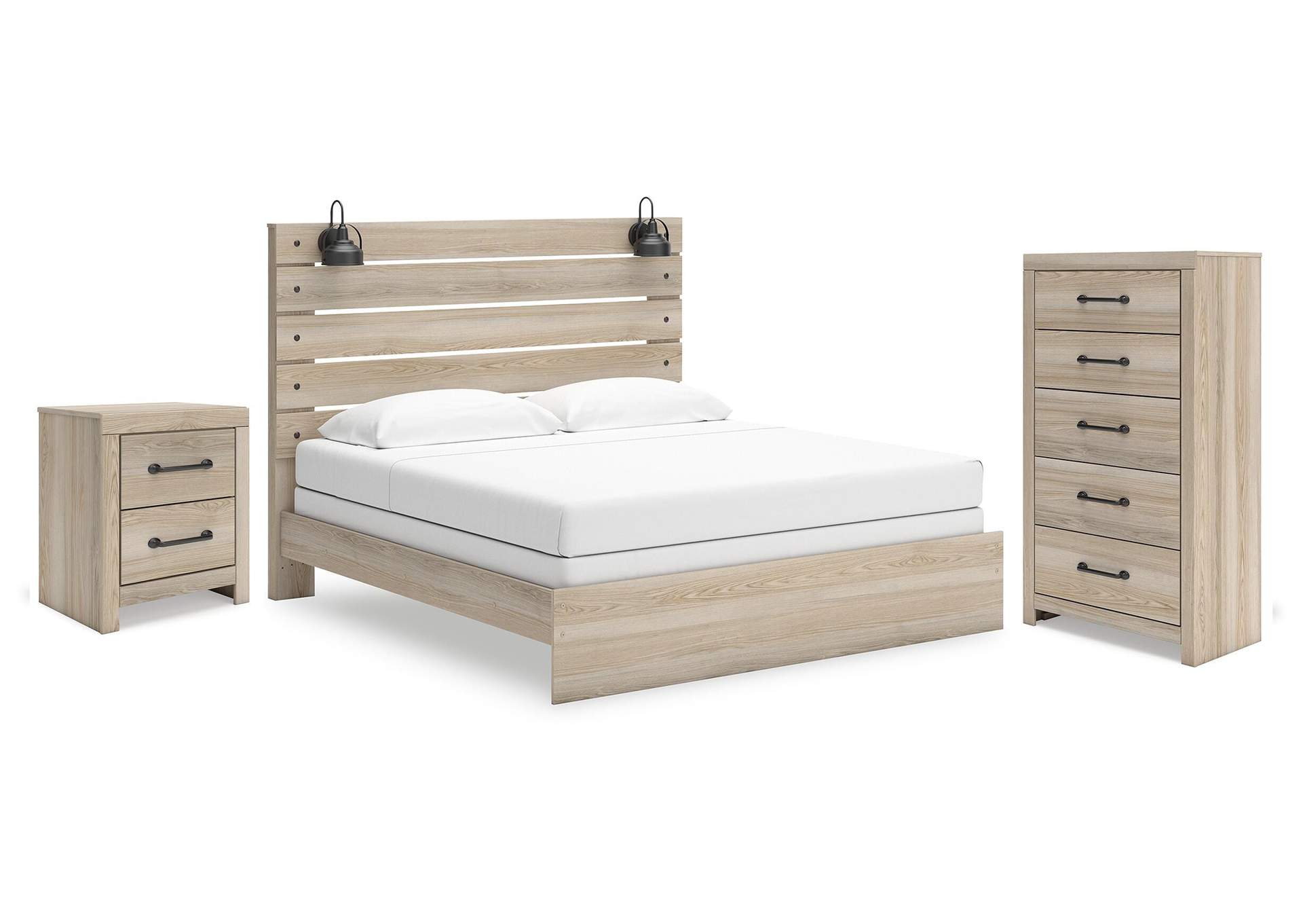 Senbry King Panel Bed with Chest and Nightstand image 1