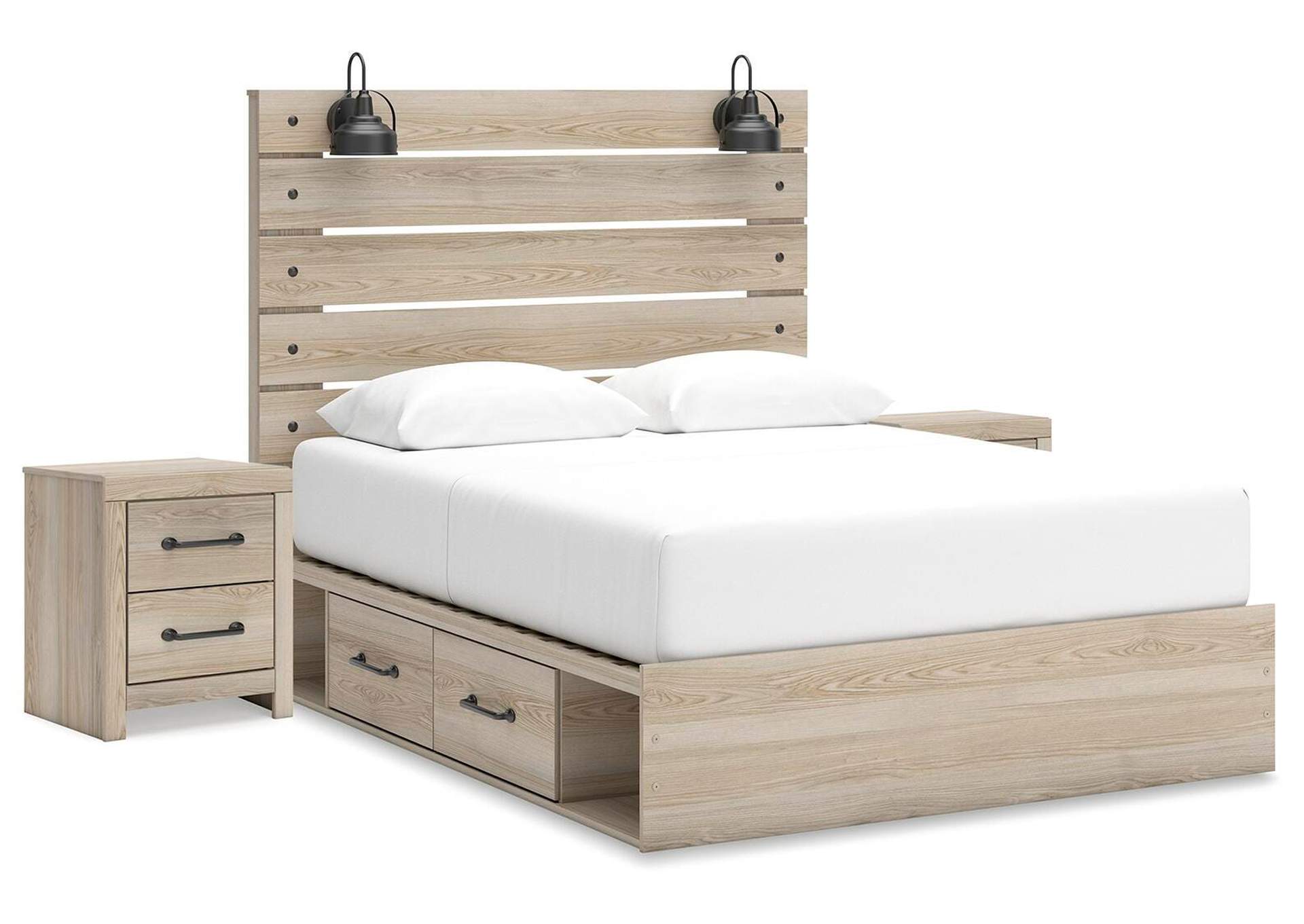 Senbry Queen Panel Bed with 2 Nightstands image 1