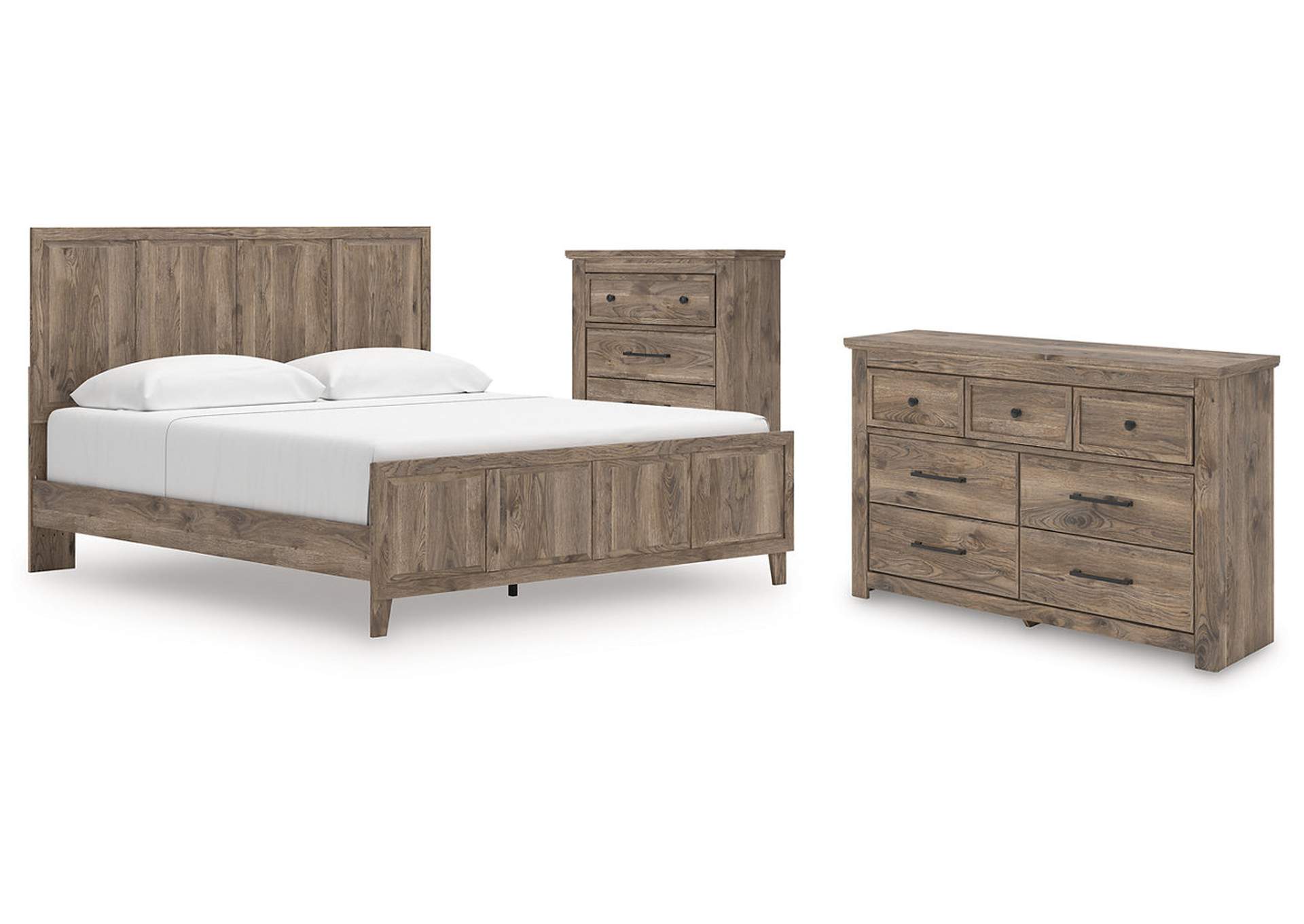 Keithland King Panel Bed with Dresser and Chest image 1