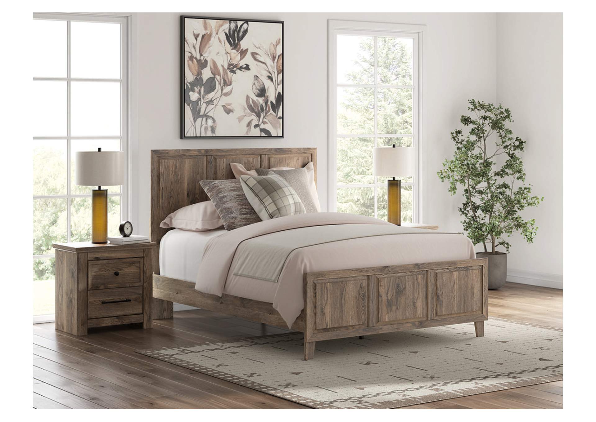 Keithland Queen Panel Bed with Mirrored Dresser and Nightstand image 6