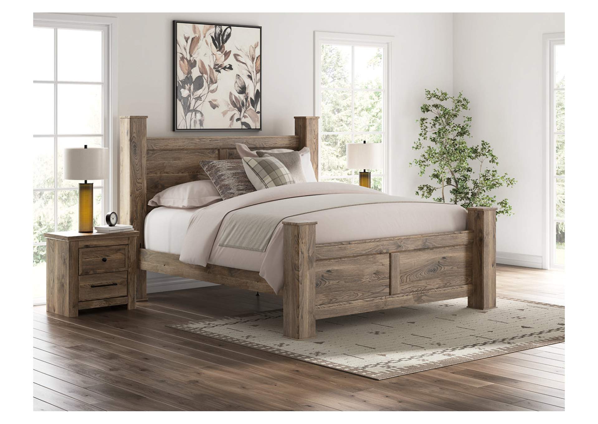 Keithland California King Poster Bed with Mirrored Dresser image 16