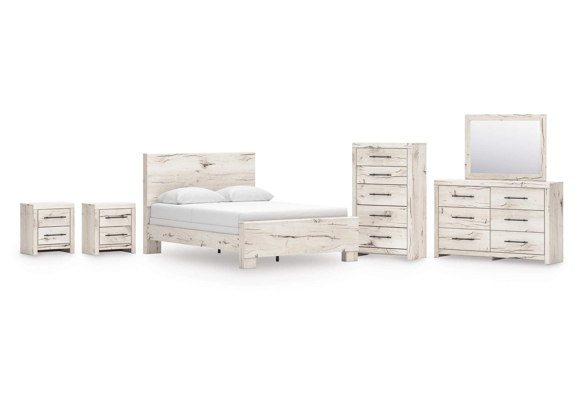 Lawroy Queen Panel Bed, Dresser, Mirror, Chest and 2 Nightstands image 1