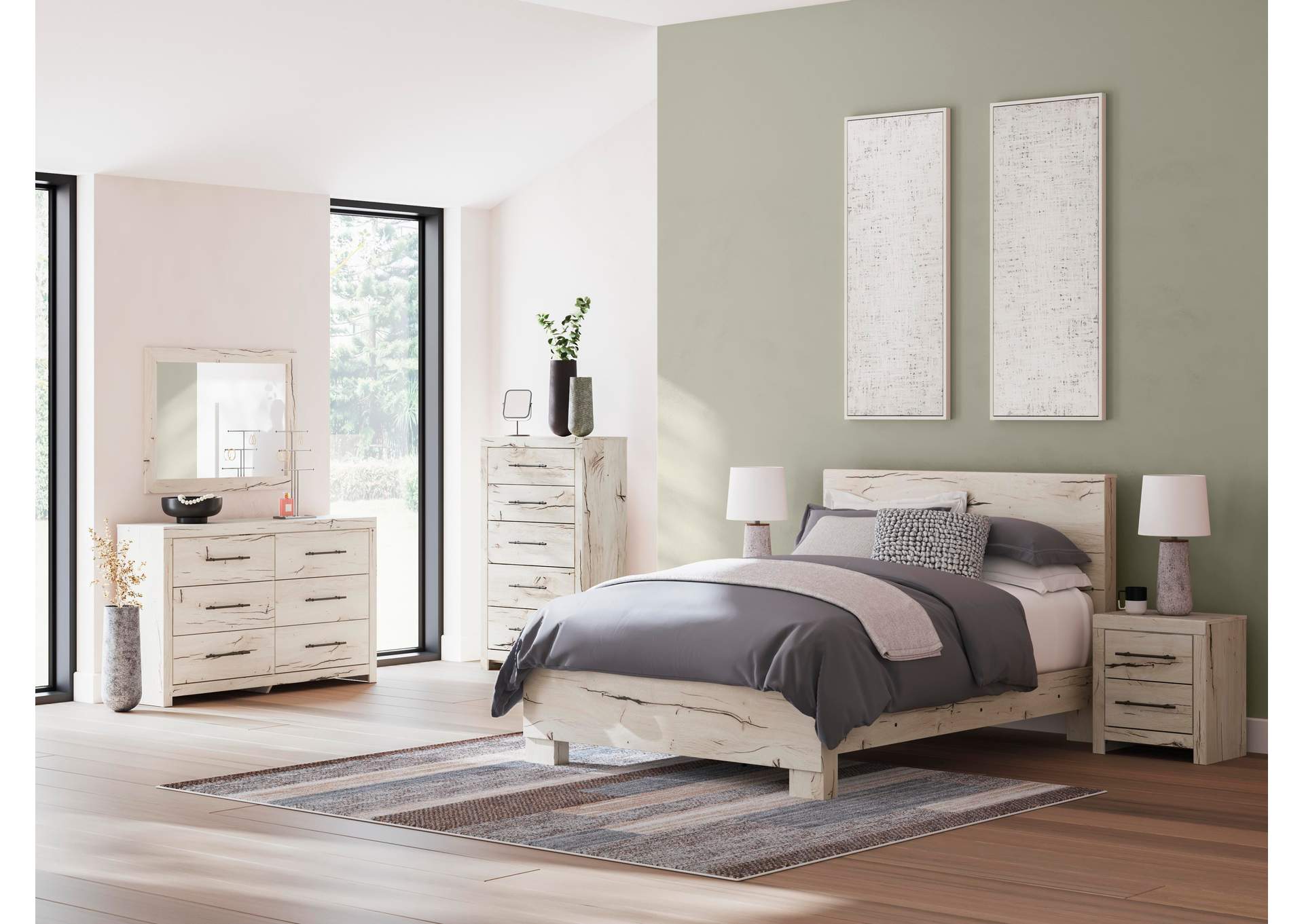 Lawroy Queen Panel Bed, Dresser and Mirror image 9