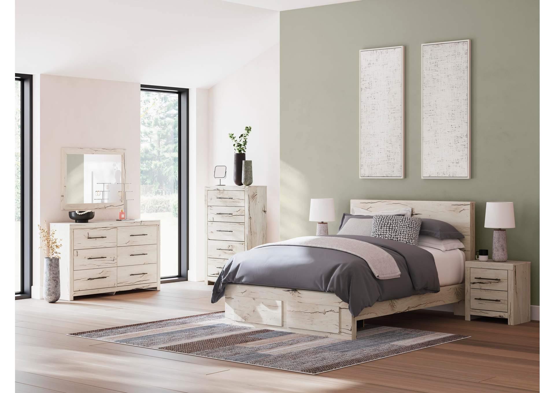 Lawroy Queen Panel Storage Bed, Dresser and Mirror image 8