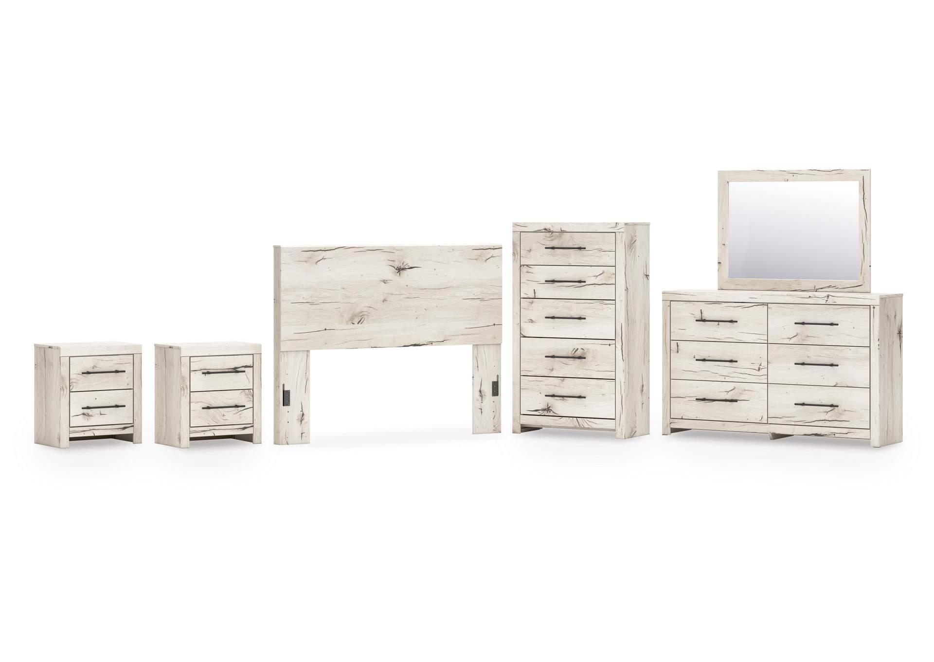Lawroy Queen Panel Headboard, Dresser, Mirror, Chest and 2 Nightstands image 1