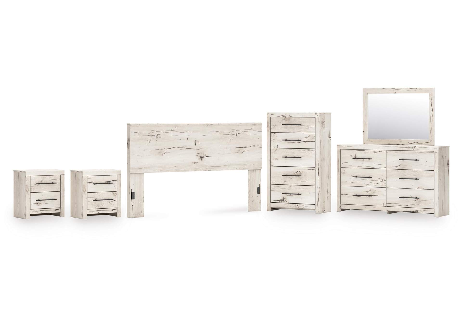 Lawroy King Panel Headboard, Dresser, Mirror, Chest and 2 Nightstands image 1