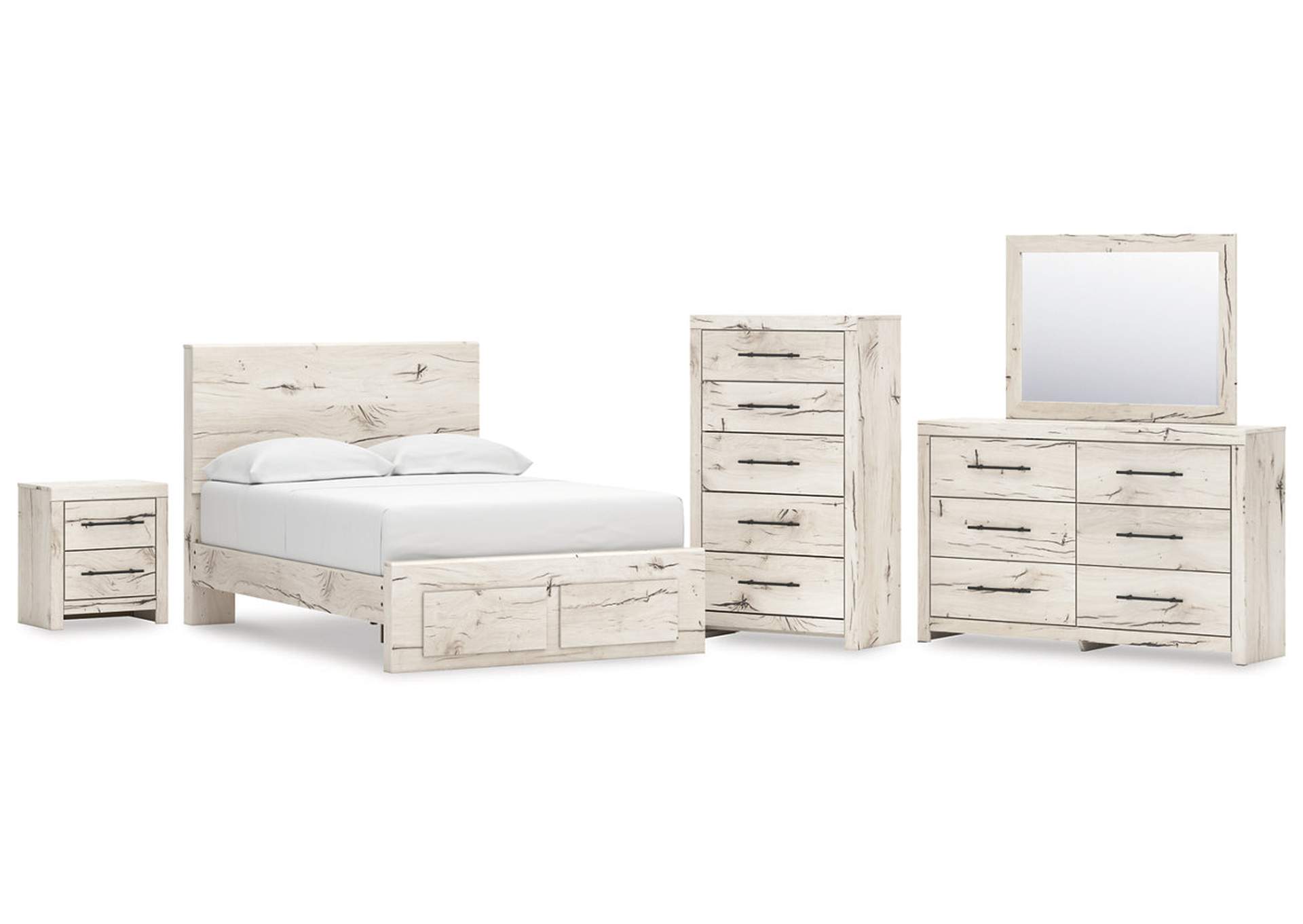 Lawroy Full Panel Storage Bed with Mirrored Dresser, Chest and Nightstand image 1