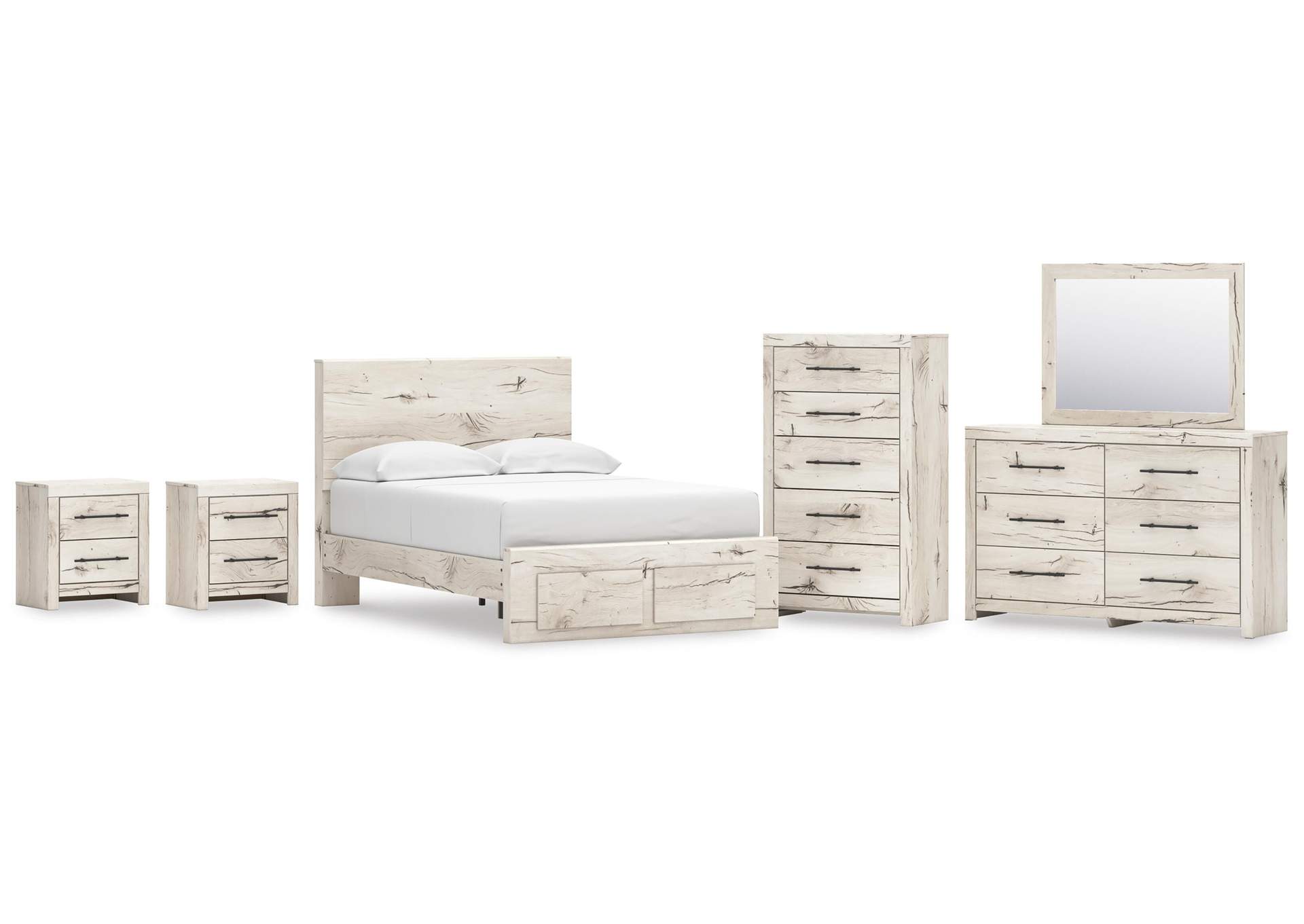 Lawroy Full Panel Storage Bed, Dresser, Mirror, Chest and 2 Nightstands image 1