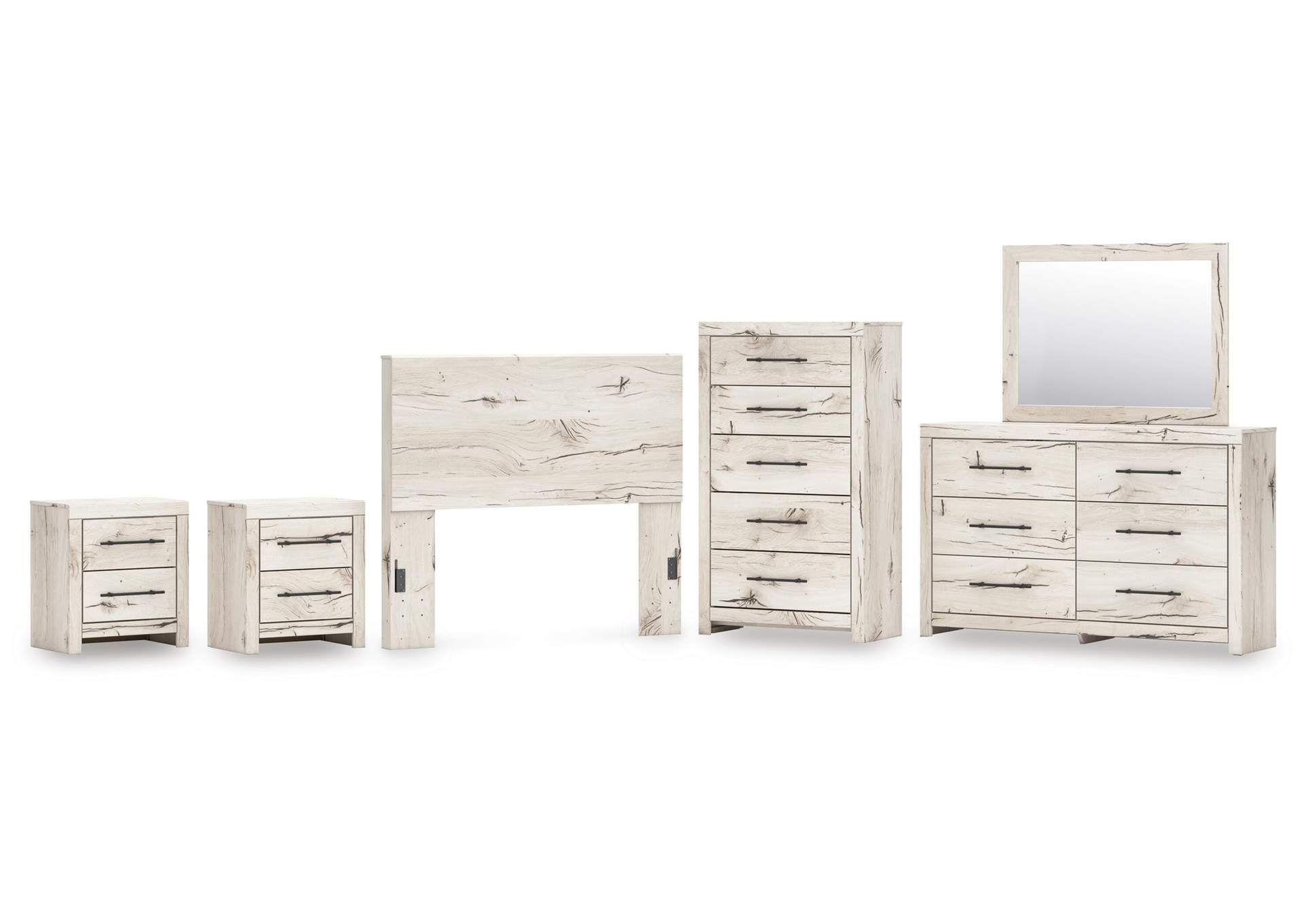 Lawroy Full Panel Headboard, Dresser, Mirror, Chest and 2 Nightstands image 1